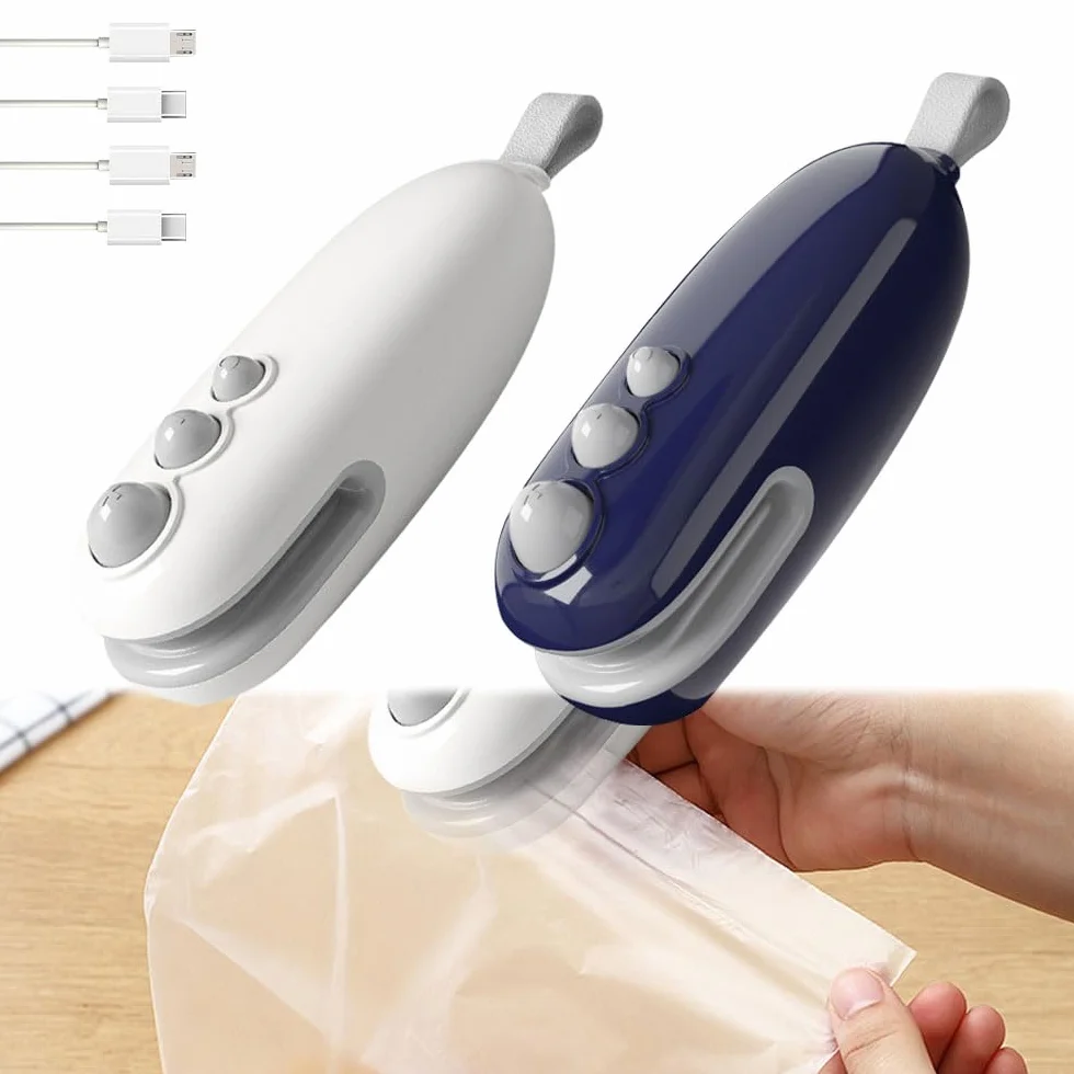 Mini Sealer 2 w 1 z obcinaczem Przenośna ręczna zgrzewarka USB do toreb plastikowych