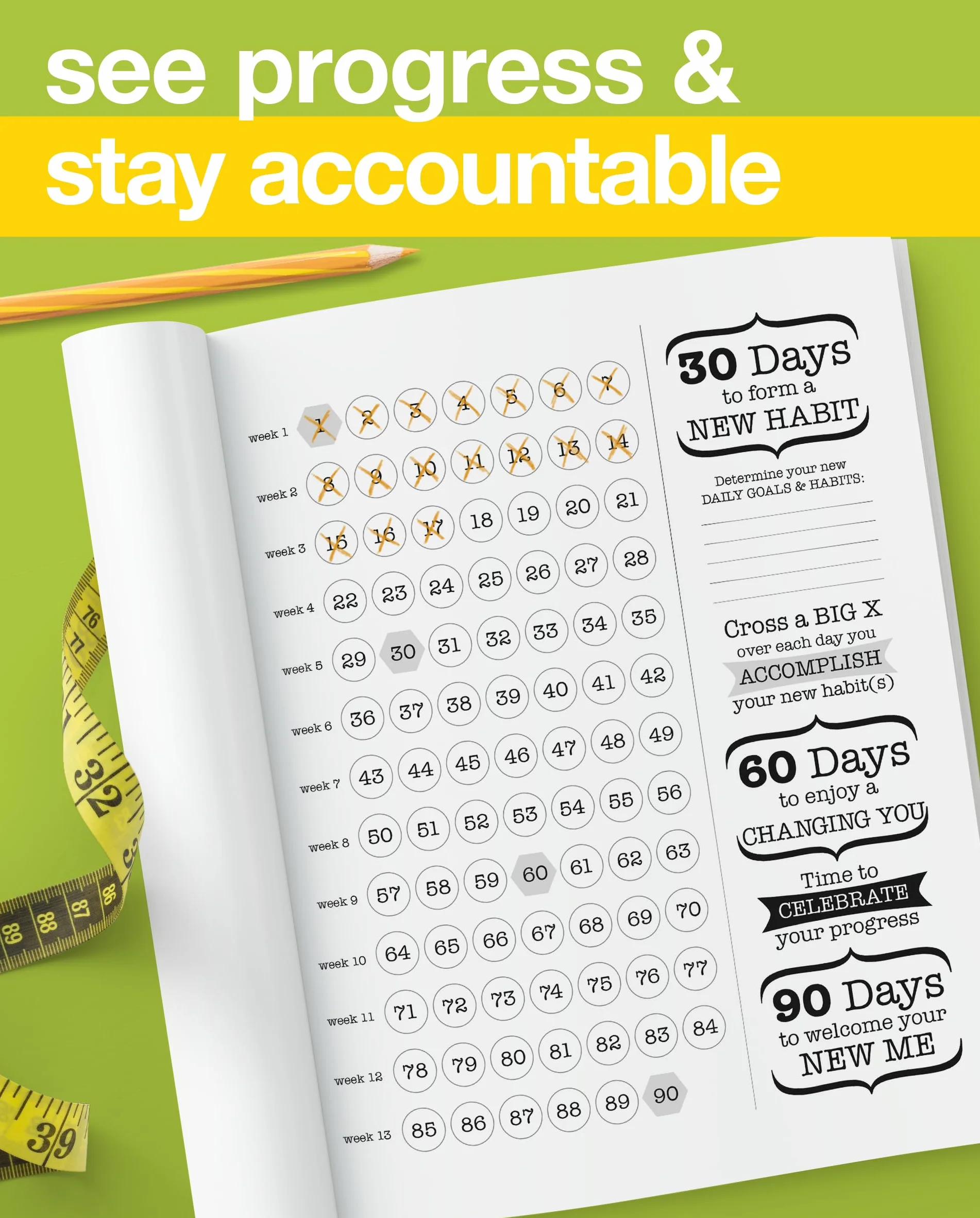 Hello New Me Daily Food and Exercise Journal 90 Days Meal and Activity Tracker