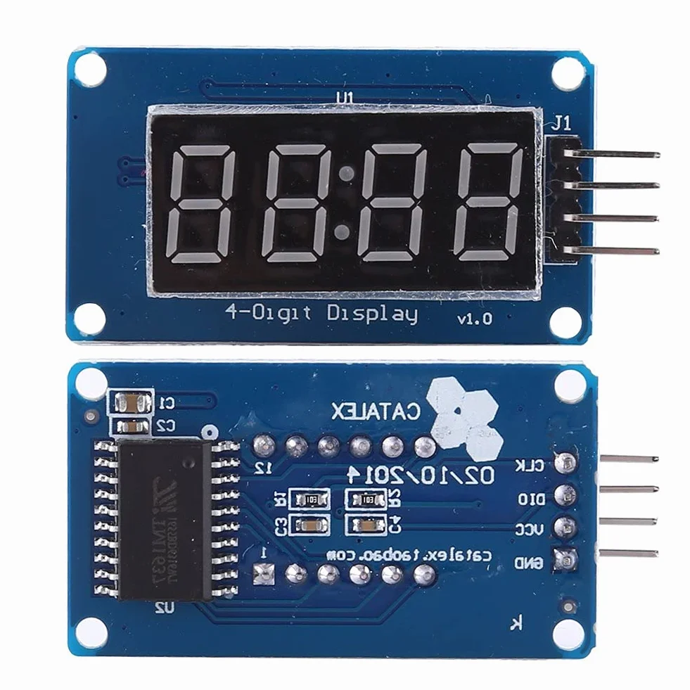 4 szt. 0,36 cala 3,3 ~ 5,5 V LED 4 Digit 7-segmentowy wyświetlacz, regulowana jasność, moduł z wyświetlaczem zegara do czerwonego światła
