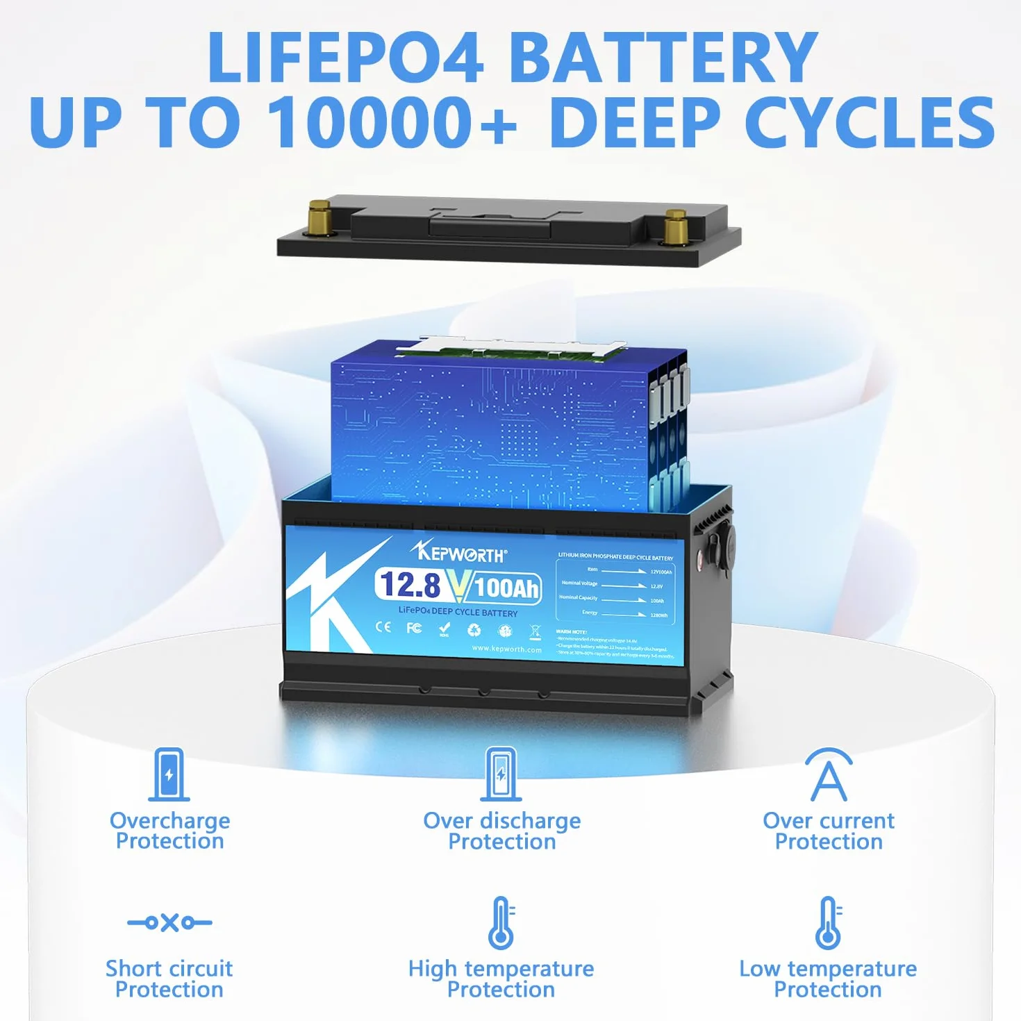 LiFePO4 Akumulator 12V 100Ah Głęboki cykl BMS do łodzi solarnej RV