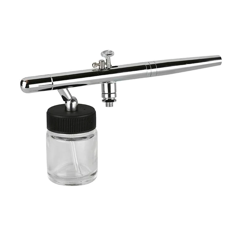Pistolet do malowania, Zestaw pistoletu natryskowego Dual Kinetic Energy 0,35 mm Specjalny aerograf do kolorowania tatuażu i manicure Model dostarczany z trzema pojemnikami i rurką gazową
