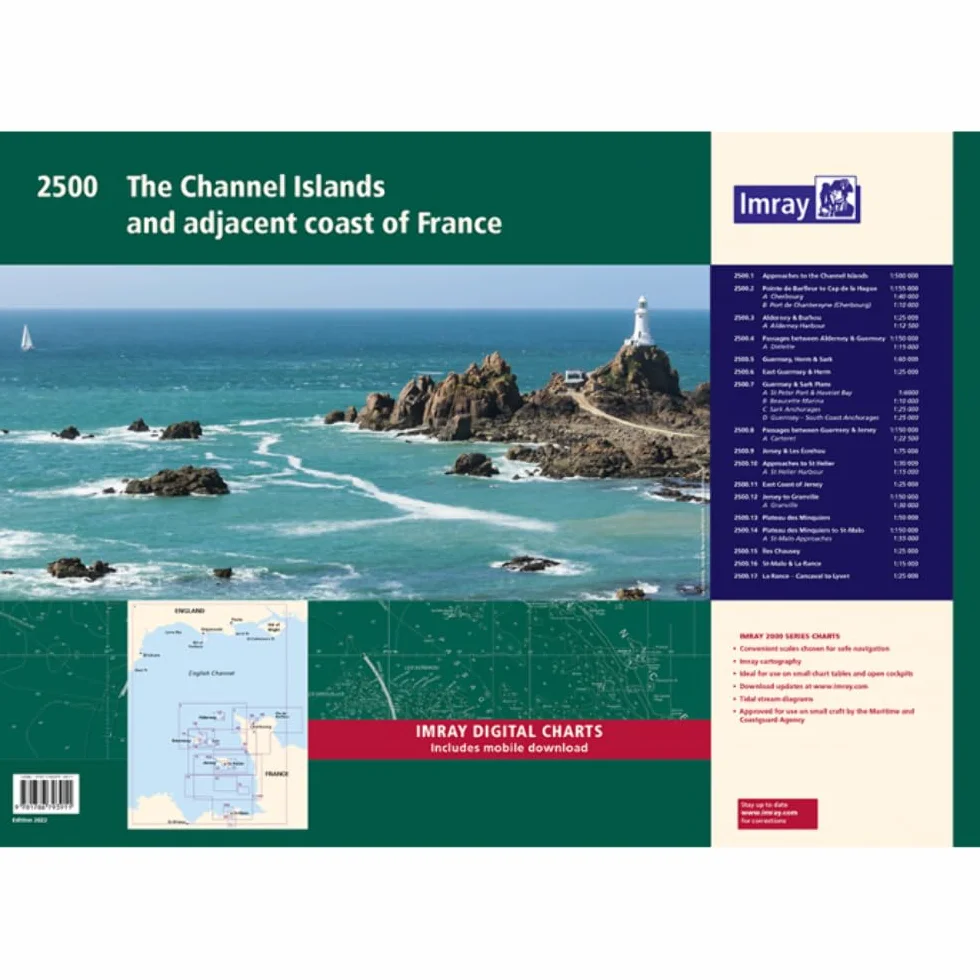 Chart Pack The Channel Islands and adjacent coast of France Wiro-bound Cabo de la Nao to the French border