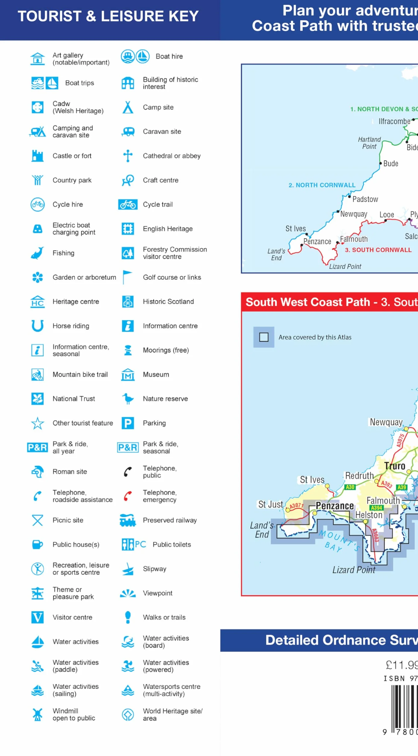 South West Coast Path 3 – South Cornwall: Ordnance Survey mapping
