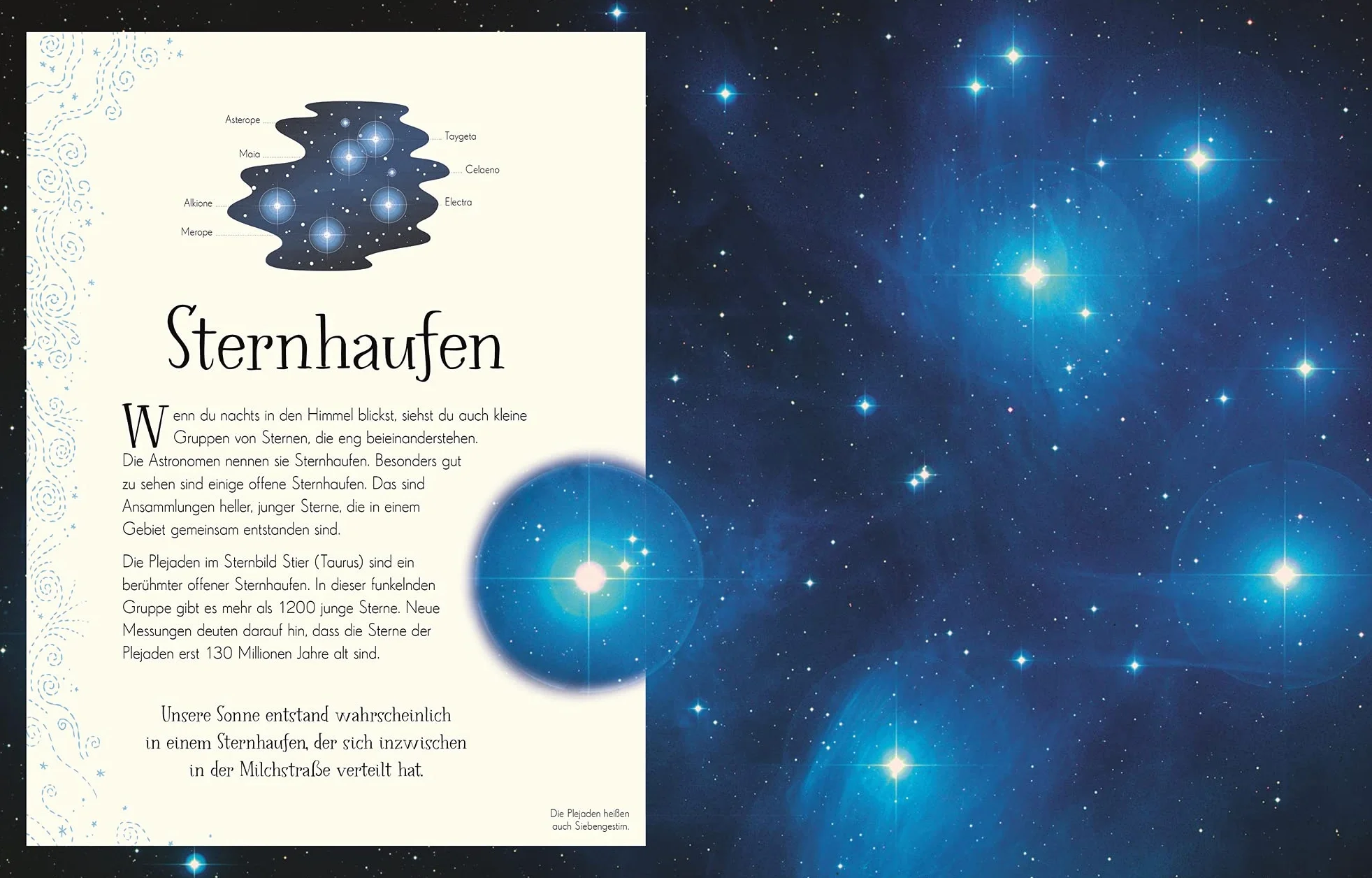 Wundervolle Welt der Sterne: Weltall-Bilderbuch für Kinder ab 8 Jahren mit Goldfolie und Goldschnitt