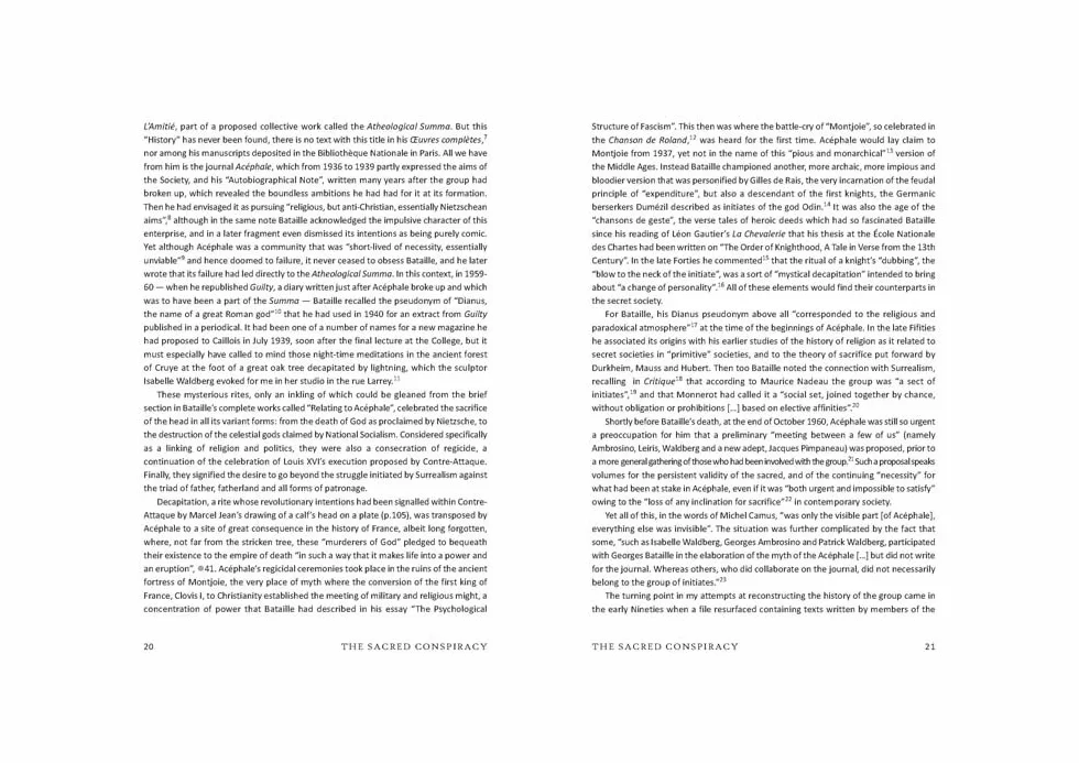 The Sacred Conspiracy: The Internal Papers of the Secret Society of Acéphale and Lectures to the College of Sociology
