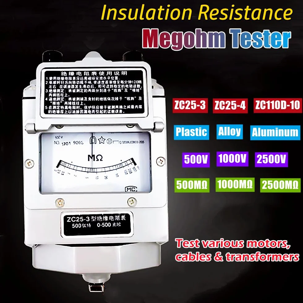 ZC25-3 ZC25-4 ZC11D-10 Insulation Resistance Tester 500V 1000V 2500V Megohmmeter