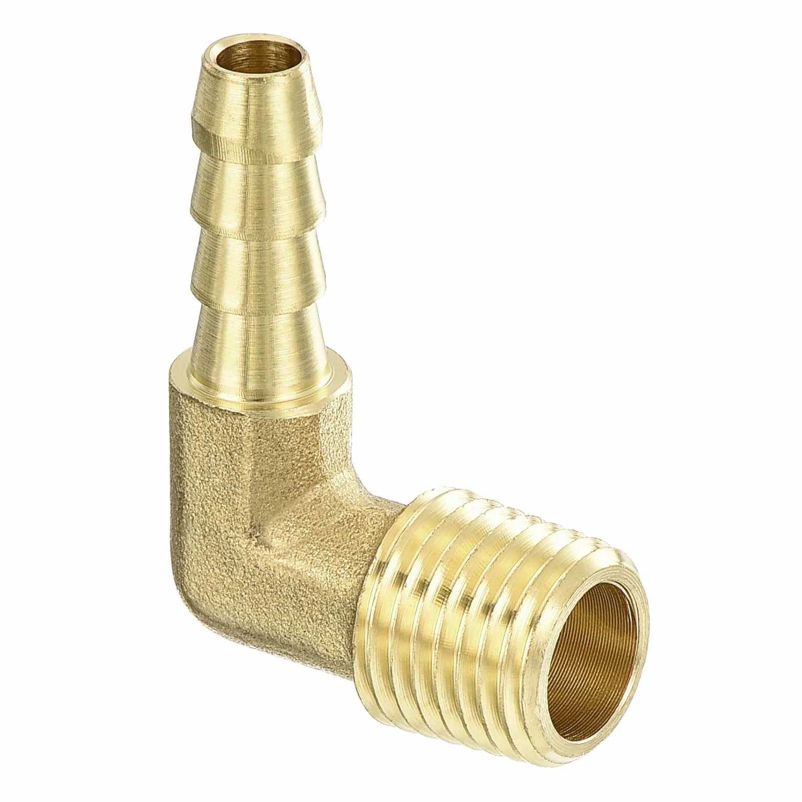 Kolanko kolczaste mosiężne 1/4" Barb x 1/4" NPT męski 90° do węża