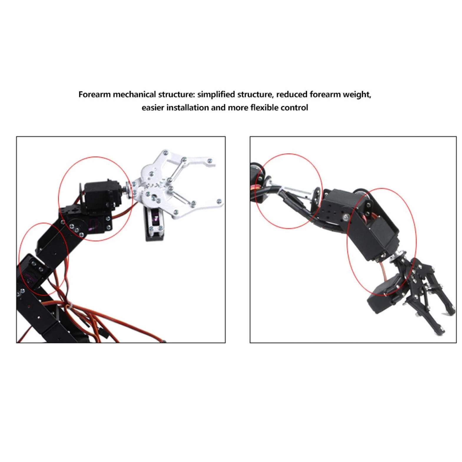 Ramię Mechaniczne, Ramię Robota 6DOF, w Całości z Metalu Programowalny Zestaw Pazurów Mechanicznego Ramienia Robota, Robot Manipulatora Pulpitu ze Sprzężeniem Zwrotnym Parametru Serwo