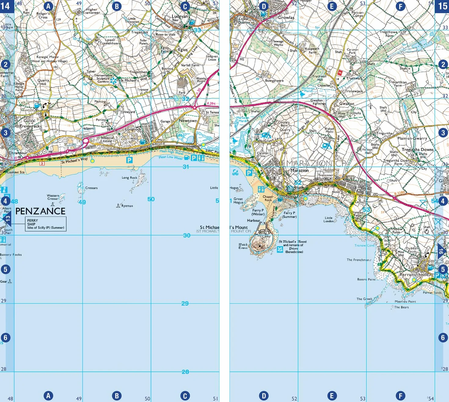 South West Coast Path 3 – South Cornwall: Ordnance Survey mapping