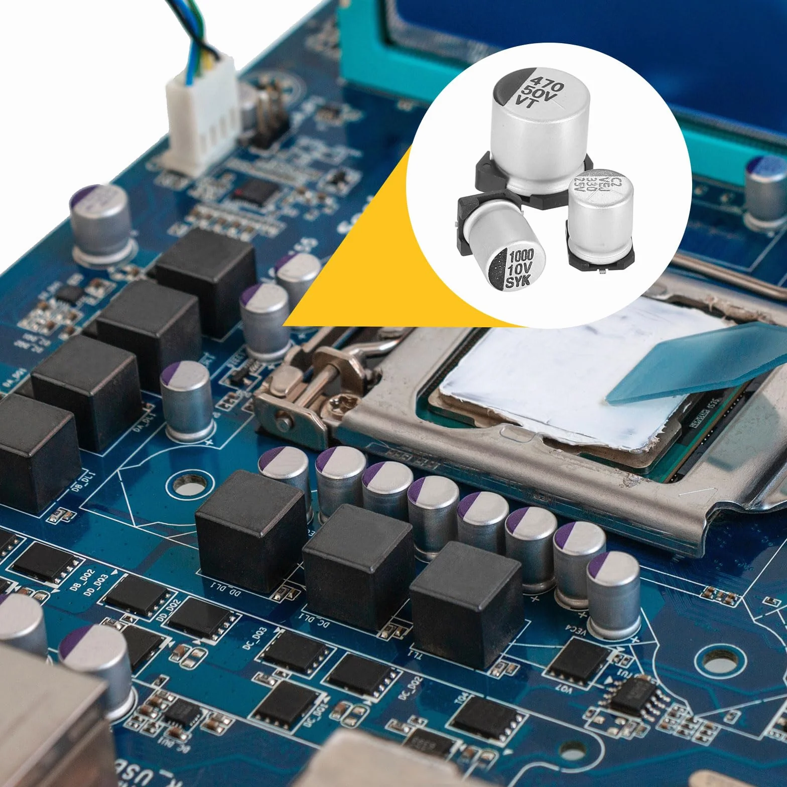 QUARKZMAN 2.2uF 50V Aluminiowe kondensatory elektrolityczne, kondensator elektrolityczny o niskiej impedancji do montażu powierzchniowego do obwodów telewizyjnych Projekty komputerowe, 4x5,4 mm, 20
