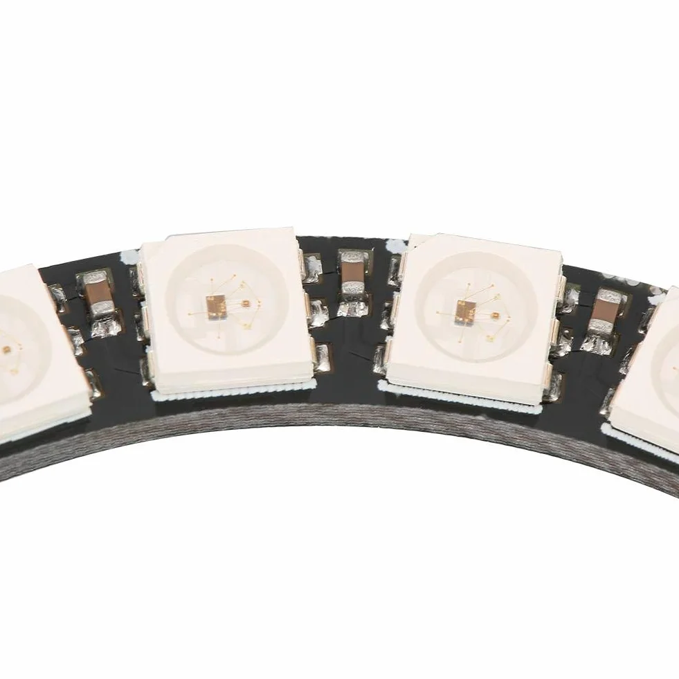 Akozon 24-bitowa pierścieniowa LED WS2812 5050 RGB LED pierścieniowa ze zintegrowanymi sterownikami