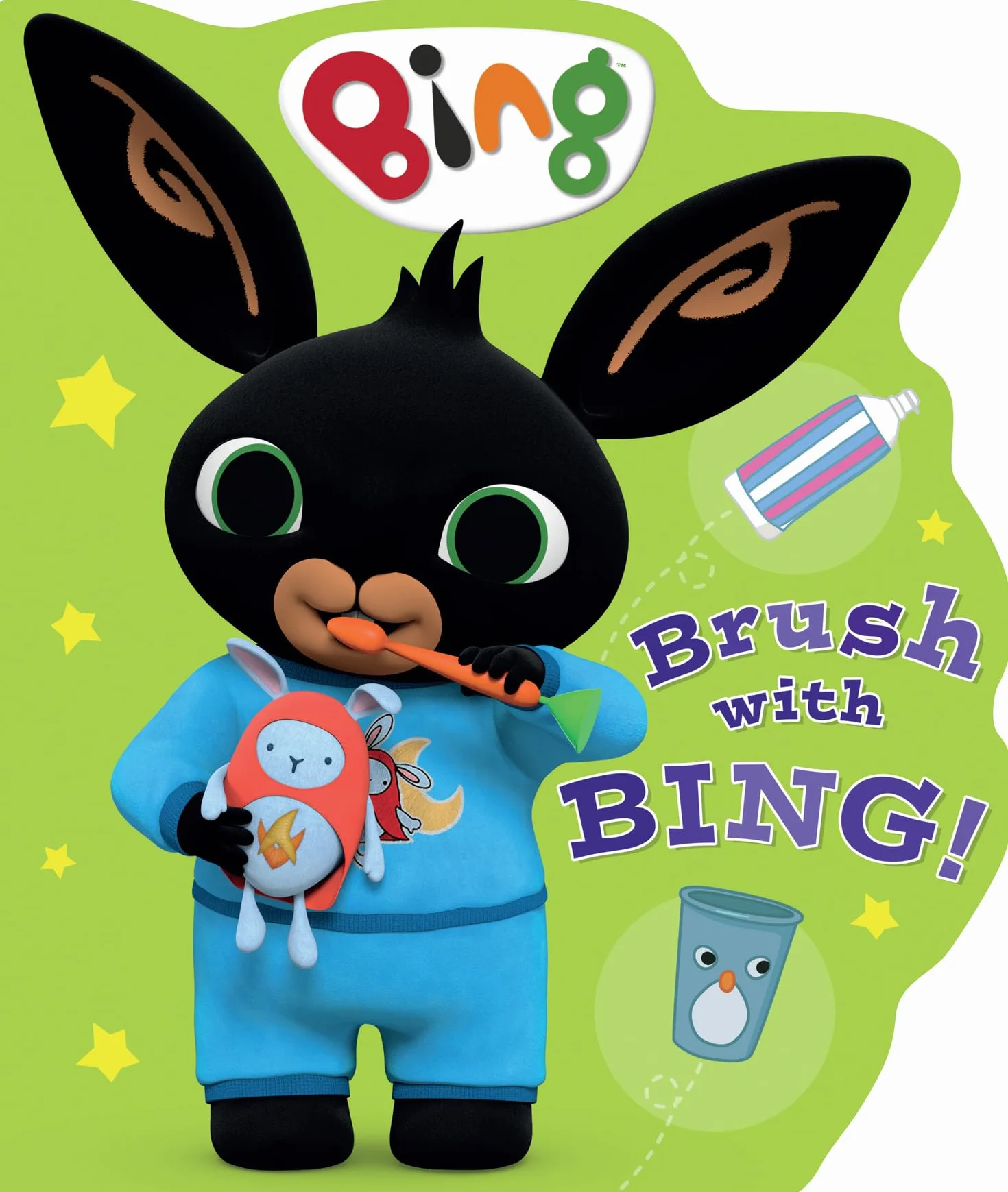 Bing Brush with Bing! Shaped Board Book for Children Toothbrushing