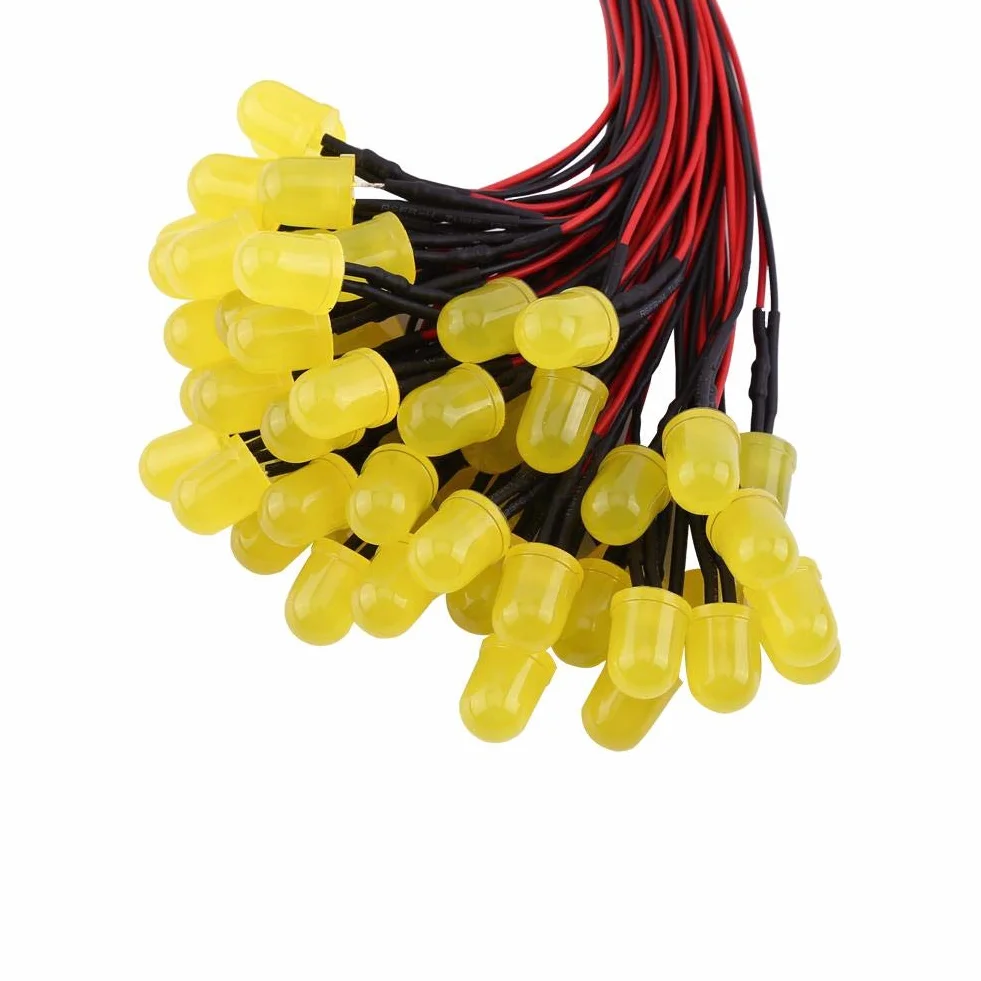 Diody LED DC 12V 3/5/10mm rozproszone wielokolorowe 50 szt.