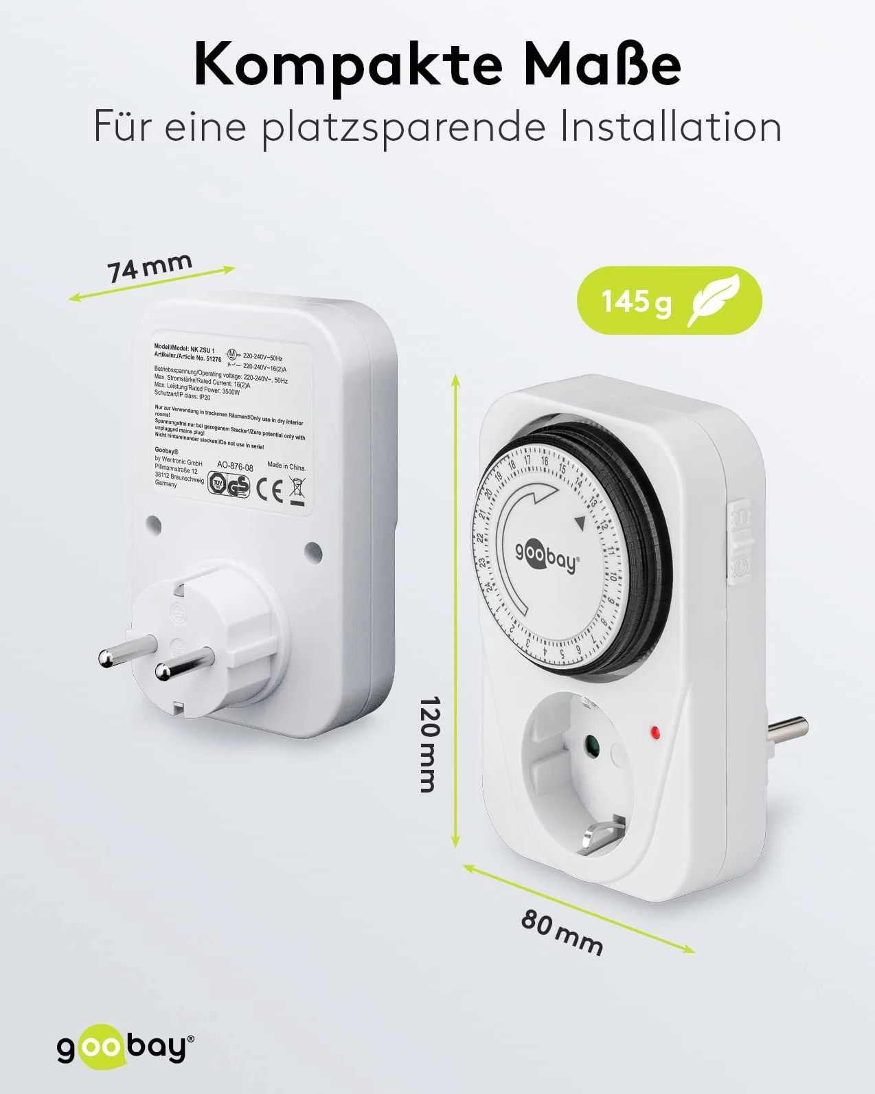 Goobay Analogowy zegar elektryczny 51276