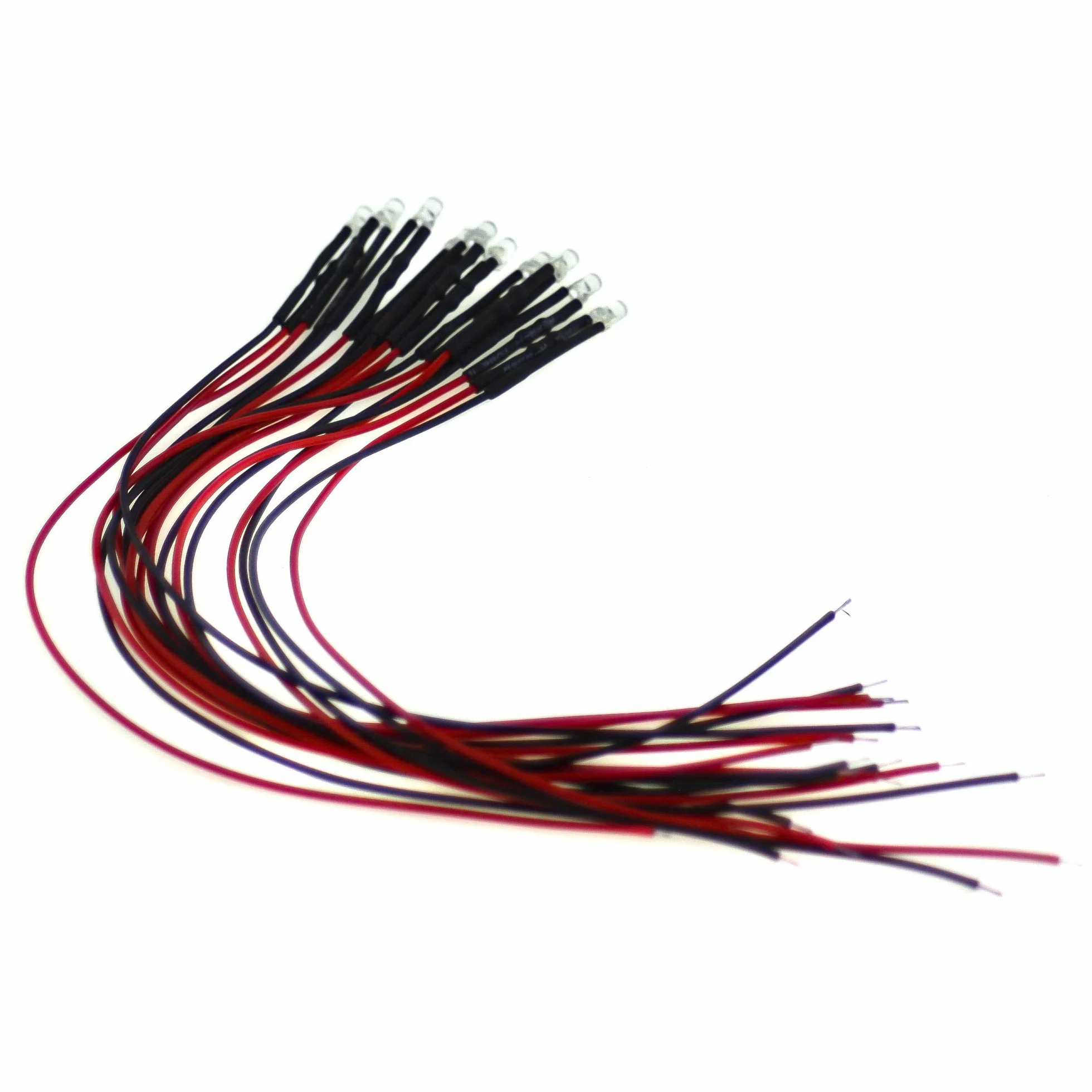 LED 24V ciepła biel 3000K 10x3mm z kablem 20cm