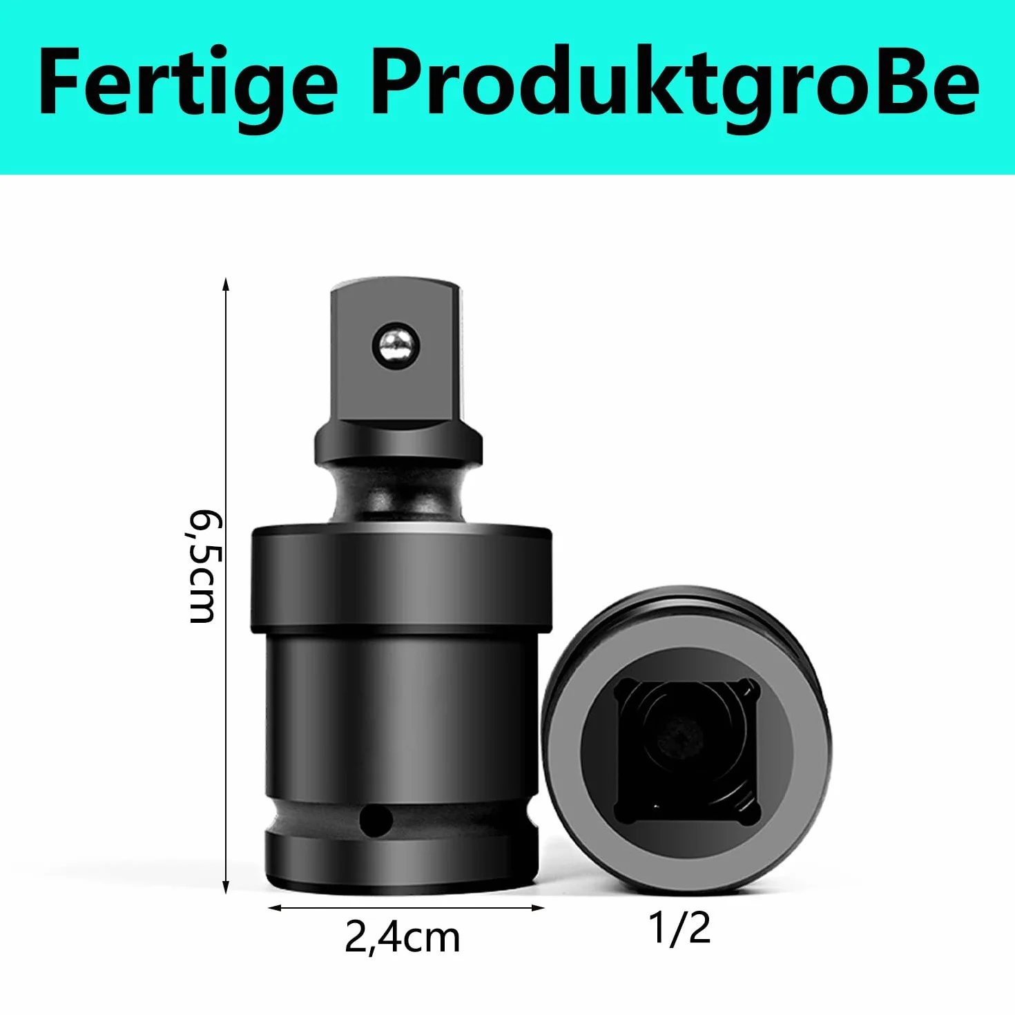 Wkrętarka udarowa przegub krzyżowy, przegub kulowy, przegub kardanowy, klucz nasadowy, przegub obrotowy 360° 1/2 cala, zestaw przegubowy ze sprężyną kulową, pasuje do kluczy dynamometrycznych