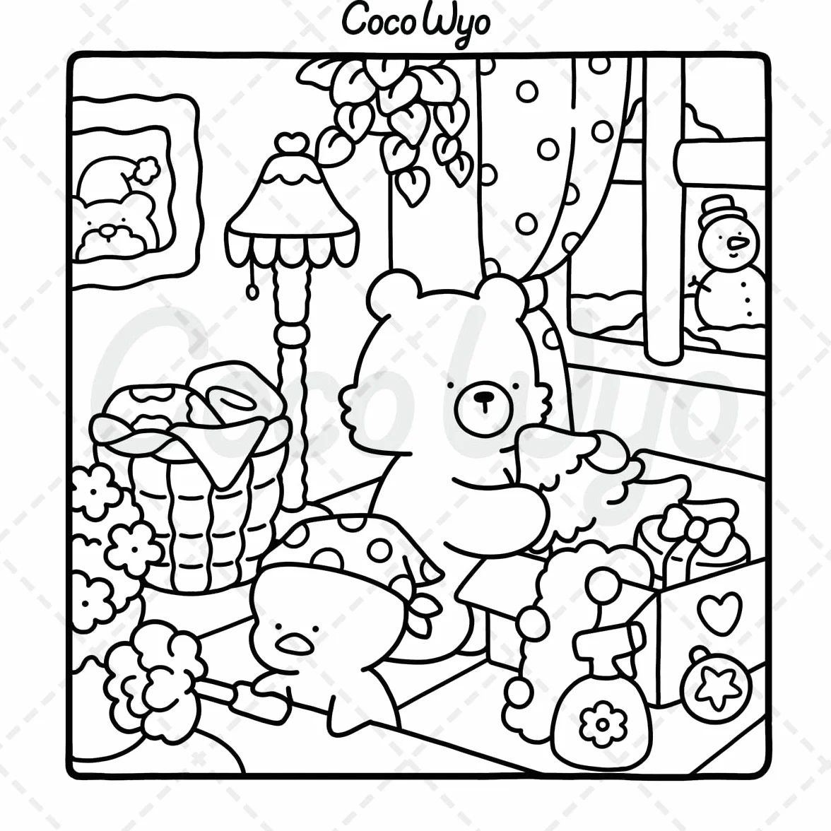 Comfy Days: Coloring Book for Adults and Teens Featuring Super Cute Animal Characters in Cozy Hygge Moments for Relaxation