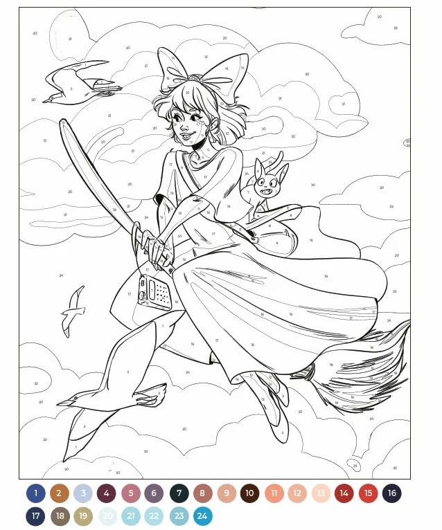 Coloriages par numéro Ghibli coloriages par numéro du studio Ghibli livre de coloriage Miyazaki - loisirs créatifs et activités