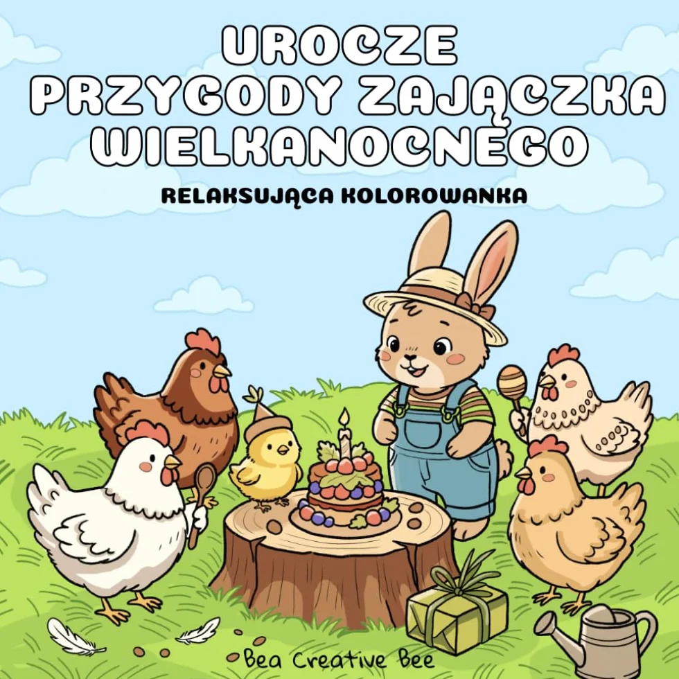 Urocze Przygody Zajączka Wielkanocnego: Kolorowanka dla Każdego: Słodkie Ilustracje Idealne na Wielkanocny Czas