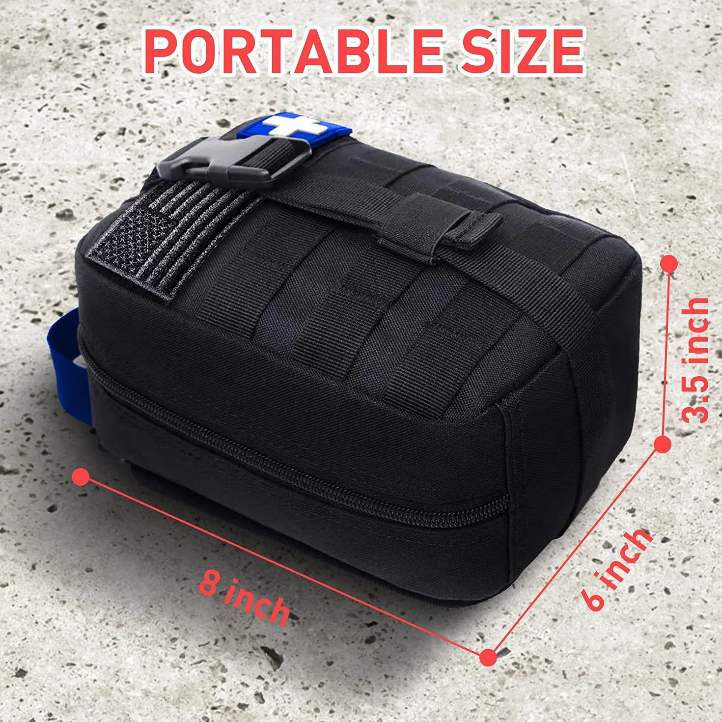 Medyczna torba taktyczna MOLLE, EMT IFAK Rip-Away Utility Pouch na kemping, polowanie, wędrówki, do domu, samochodu i przygody (czerwona + brązowa)