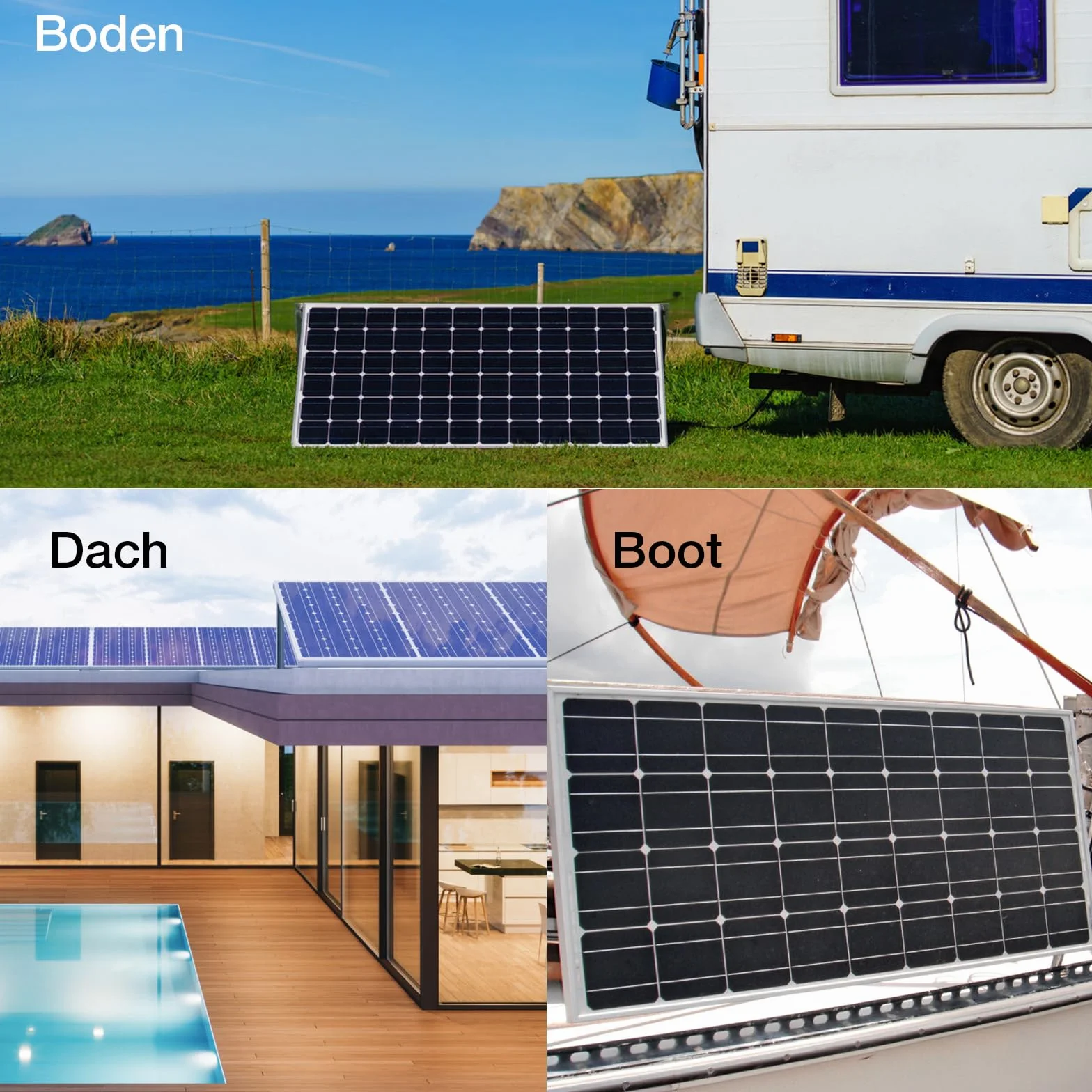 Uchwyt na moduł solarny, płaski dach balkonowy, uchwyt fotowoltaiczny 15°-30°, indywidualnie regulowany profil aluminiowy, mocowanie do płaskiego dachu, ściany, łodzi