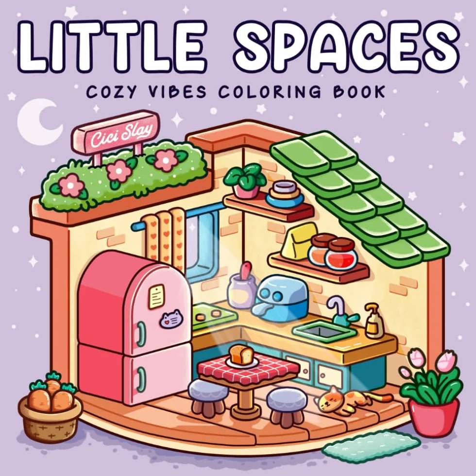Little Spaces: Adult Coloring Book with Comfy Corners and Cozy Places, Cute and Easy Designs for Creative and Relaxing Moments