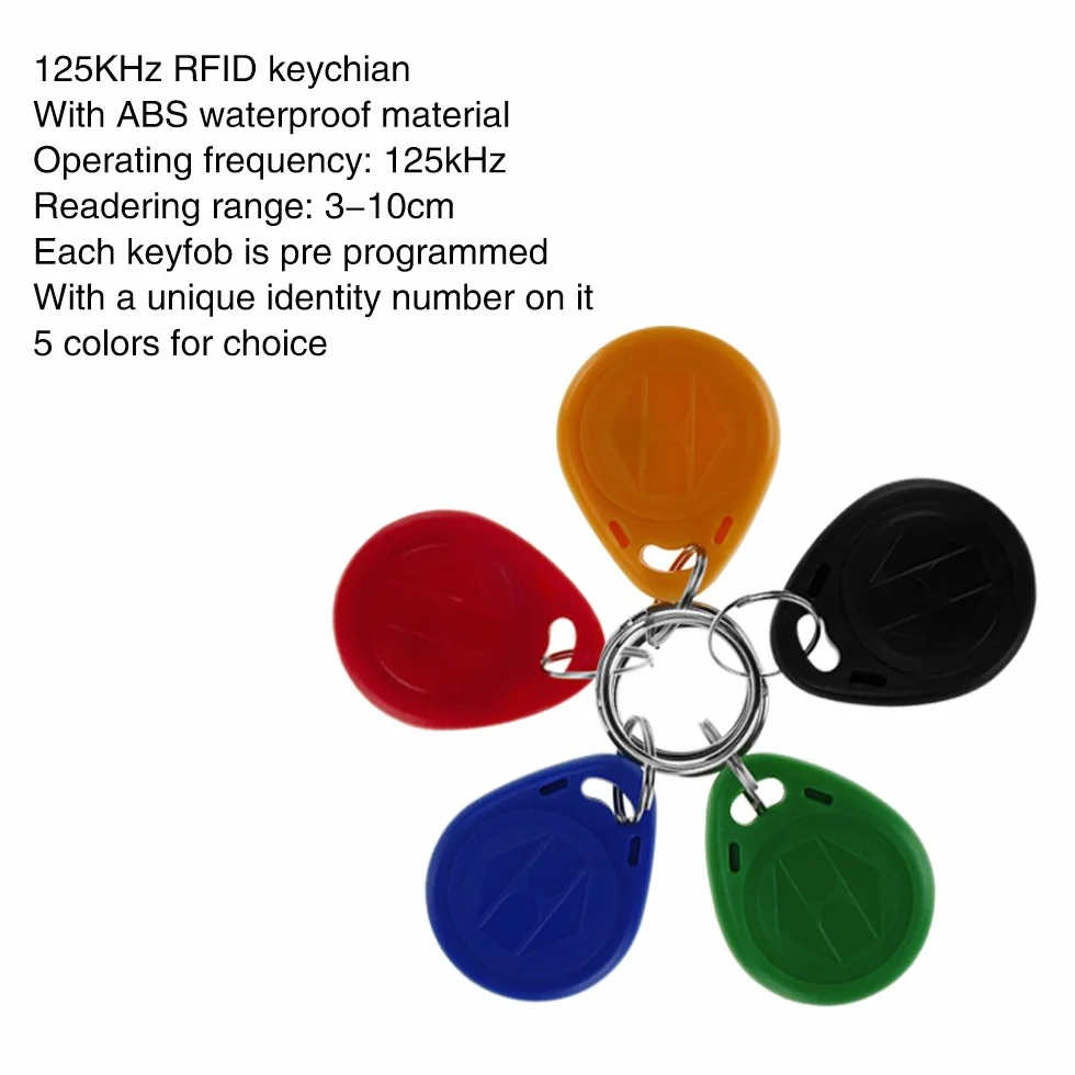 Karta dostępu RFID 125 kHz EM4100 TK4100 Brelok Smart ID 10 sztuk Mix Color