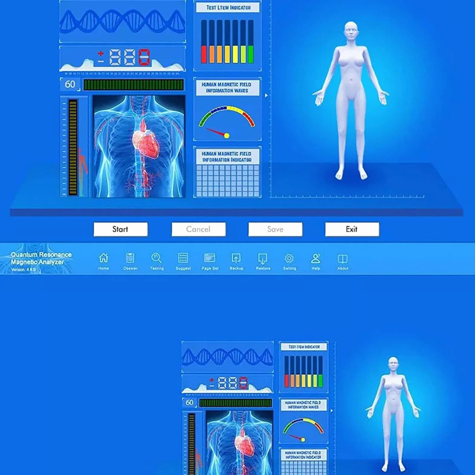 Analizator magnetyczny rezonansu kwantowego, analizator kwantowy dla wszystkich systemów Windows z szybką analizą 3D do analizy zdrowia w domu, profesjonalny test zdrowia stacjonarnego