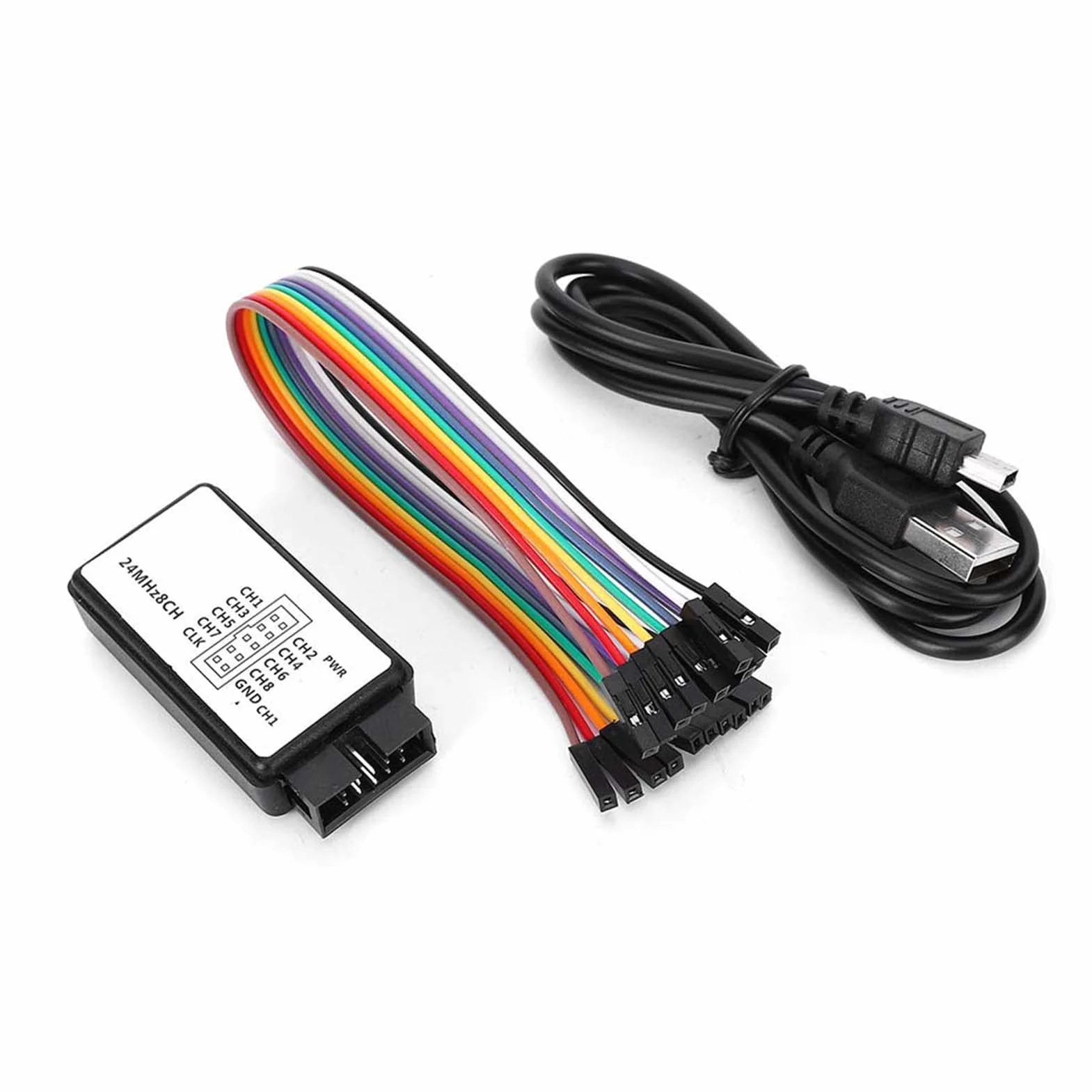 Zestaw USB Logic Analyzer Mini Digital Pocket Size 8-kanałowa pamięć wejściowa 24 MHz do wielu funkcji dekodowania