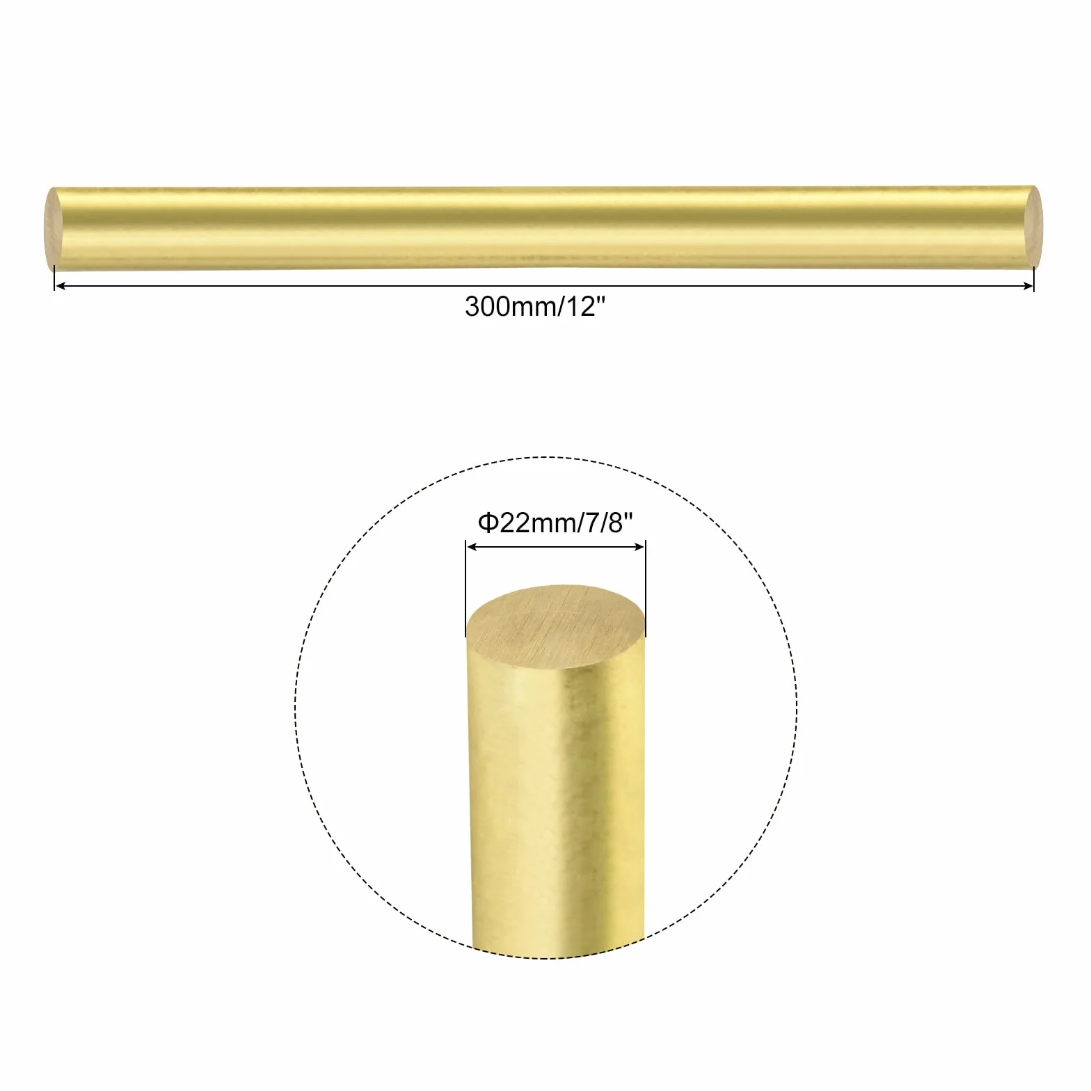 QUARKZMAN 1 szt. mosiężne pręty (22 mm) 7/8" x (300 mm) 12" okrągły pręt z litego mosiądzu do uchwytów noży pinów do samodzielnego modelowania samolotu