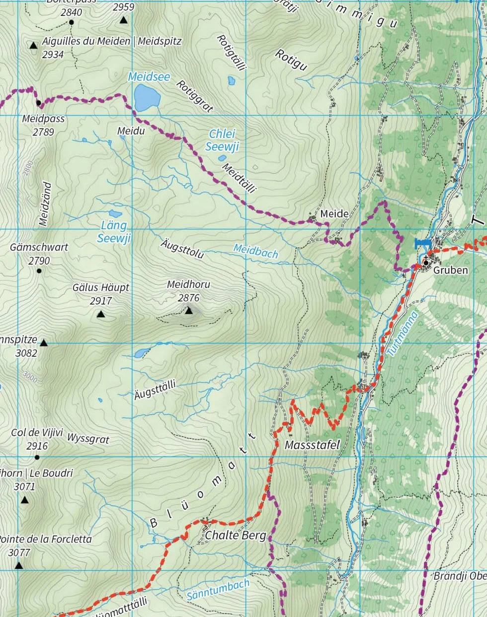 Trekking Map: Walker's Haute Route: Chamonix to Zermatt: English/French/German: 2