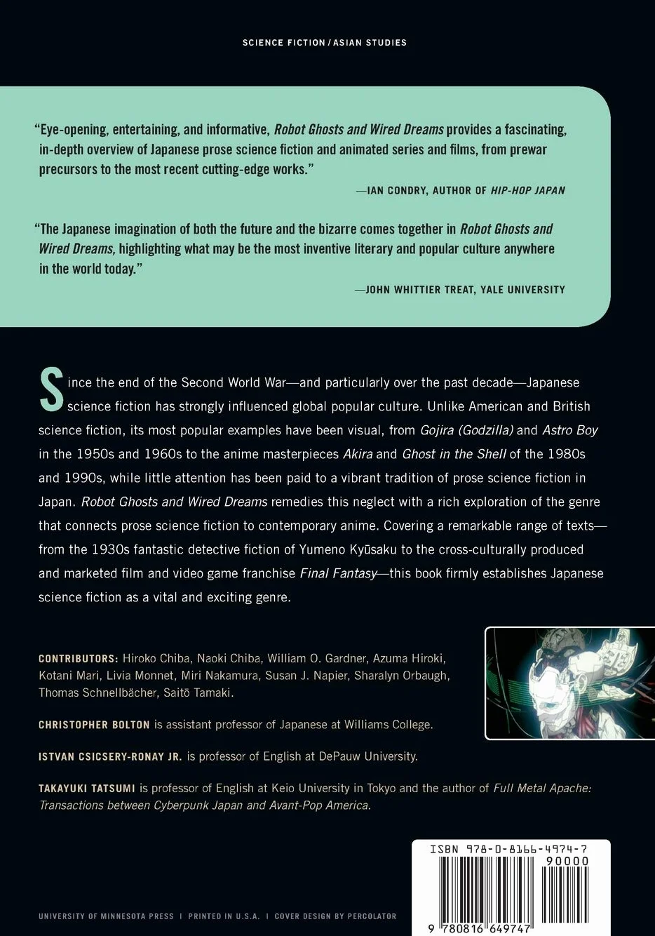 Robot Ghosts and Wired Dreams: Japanese Science Fiction from Origins to Anime