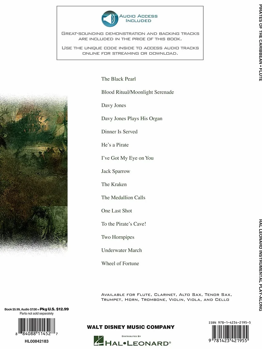 Pirates of the Caribbean Flute Traversiere Instrumental Play-Along from the Motion Picture Soundtrack