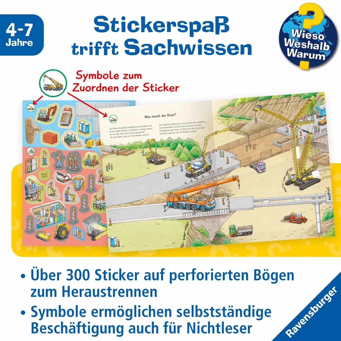 Wieso? Weshalb? Warum? Stickerheft: Fahrzeuge auf der Baustelle