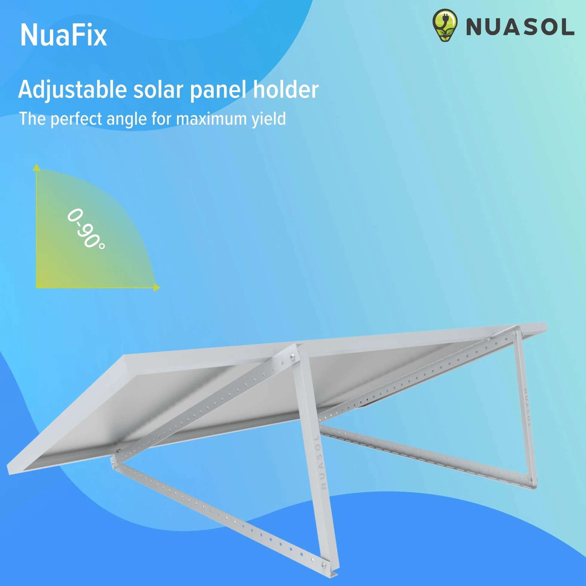 PV 4 x uchwyt do paneli słonecznych 48 cali / 118 cm | uchwyt na moduł solarny balkon elektrownia aluminiowa | zawieszenie płaskiego dachu PV regulowane 0-90° | uchwyt na 2 moduły solarne wraz