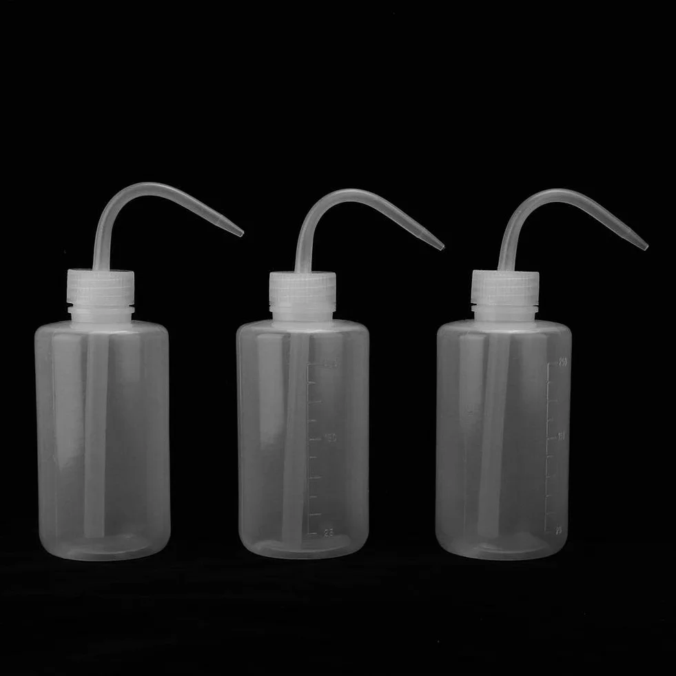 3szt 250ml Tatuaż Wash Curved Style czyszczenia butelek Squeeze Plastikowe algi zielone podlewania plastikowy wycisnąć tryskawkę Bezpieczeństwo butelce
