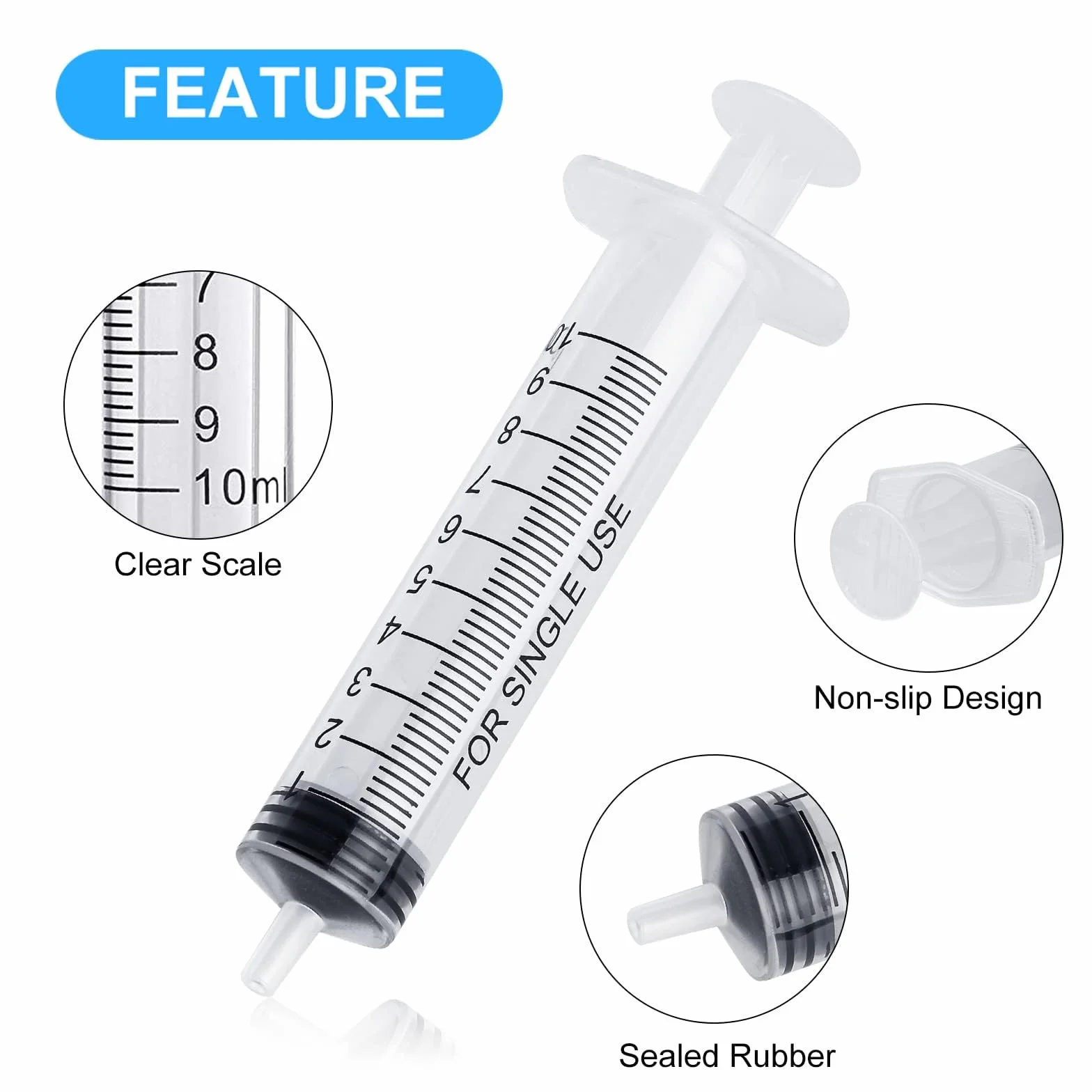 JOYSKY Strzykawka z tworzywa sztucznego 10 ml 8 sztuk sterylne bez igły