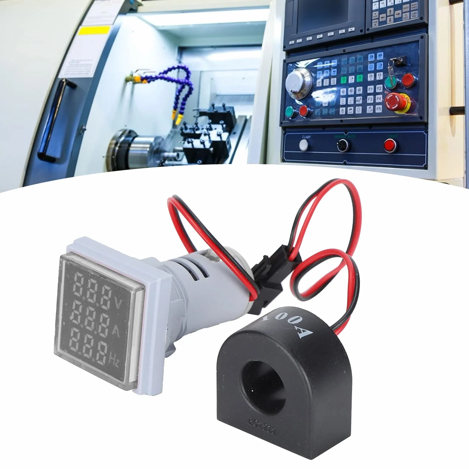 Wskaźnik Sygnału Prądu, Ognioodporny Niskie Zużycie Energii Uniwersalna Kwadratowa z 3 Wyświetlaczami 60~500V AC AD16-22VAH(biały), Przyciski I Wskaźniki