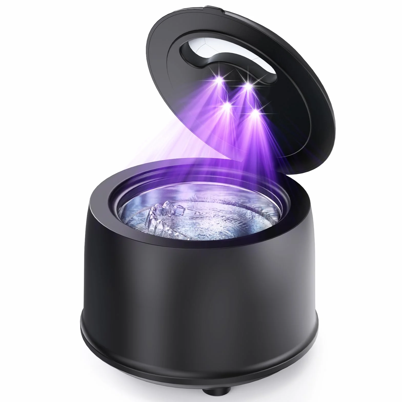 Ultrasoniczne urządzenie do czyszczenia zębów 45000 Hz, 200 ml, 4 tryby, 25 W, ultradźwiękowe urządzenie do czyszczenia szyn zębowych, protez, protez, protez, główki szczoteczki do zębów (czarne)