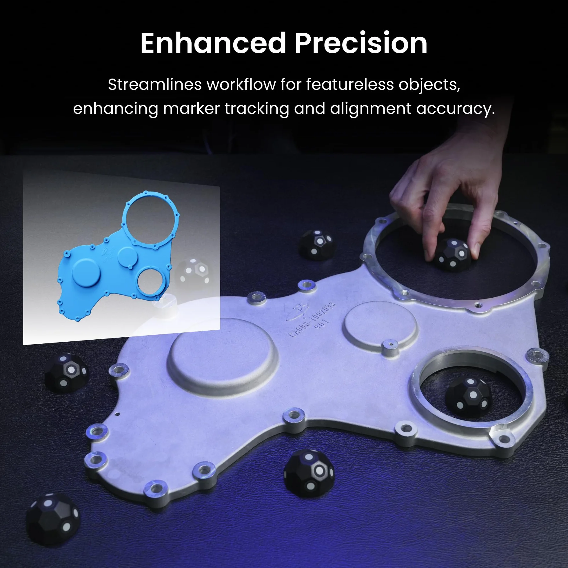 Revopoint 6 Pieces 3D Magnetic Dome Marker Kit for 3D Scanning, 3D Scanning Markers for 3D Scanners, 3D Tracking Dots for Preventing Tracking Loss and Enhance Accuracy, 3D Reference Point Marker