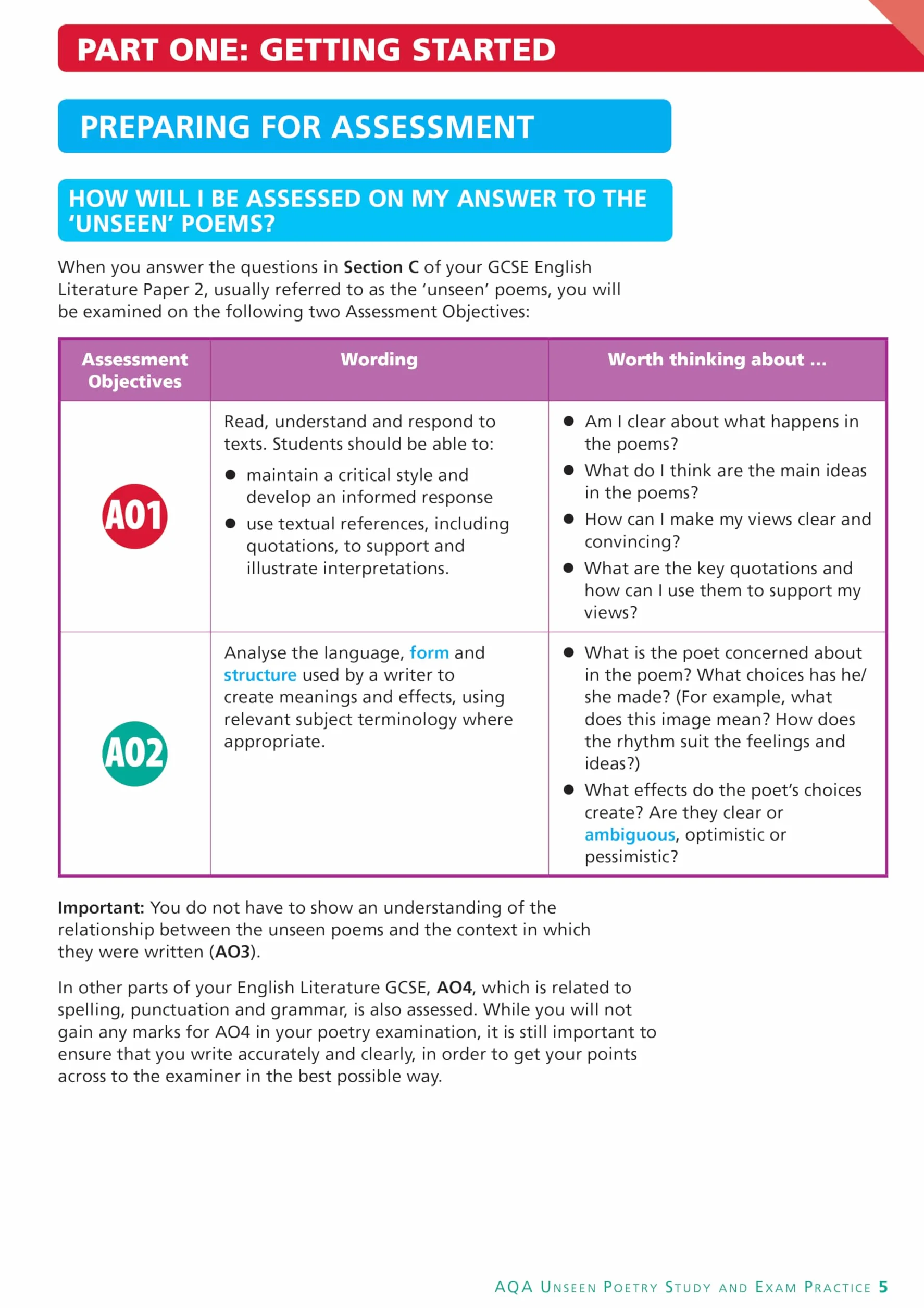 AQA English Literature Unseen Poetry Study and Exam Practice York Notes GCSE - for 2026, 2027 exams: York Notes Series