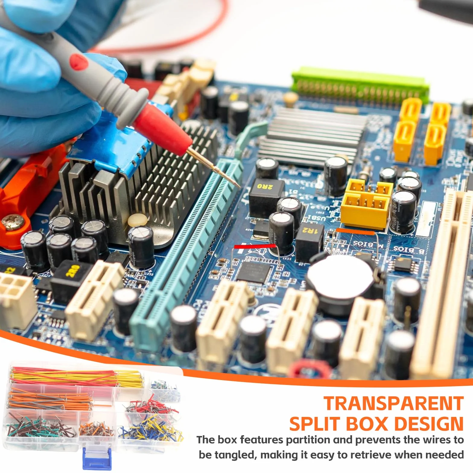 HENGBIRD Zestaw przewodów breadboard 560 sztuk zworki typu U 14 długości do płytki stykowej prototypów układów testowych projektów LED szkoły studiów i elektroniki DIY