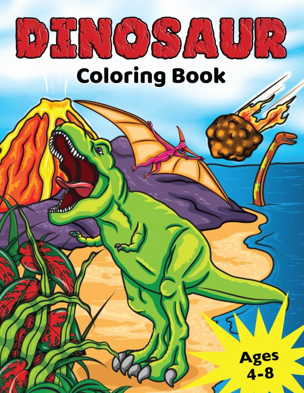 Dinosaur Coloring Book for Kids Ages 4-8: Prehistoric Dino Colouring for Boys & Girls