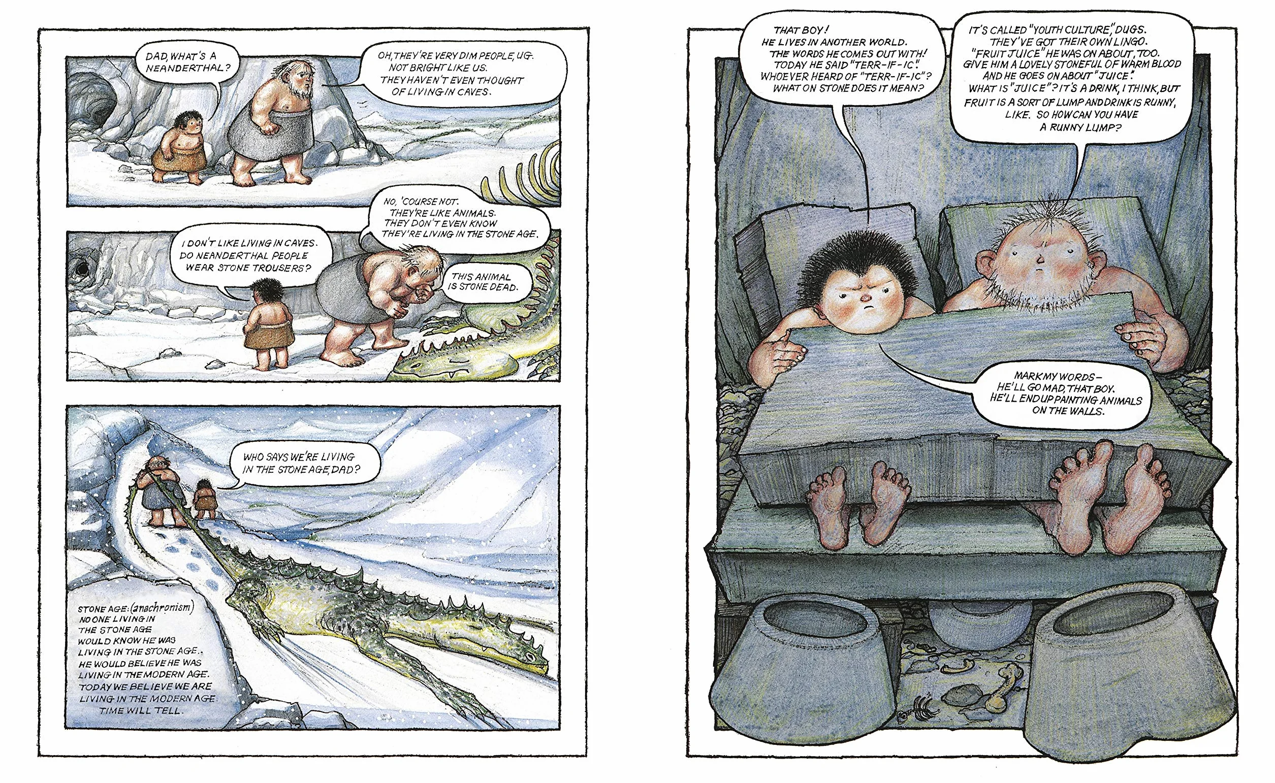 Boy Genius of the Stone Age and his Search for Soft Trousers: A funny, comic strip stone-age story