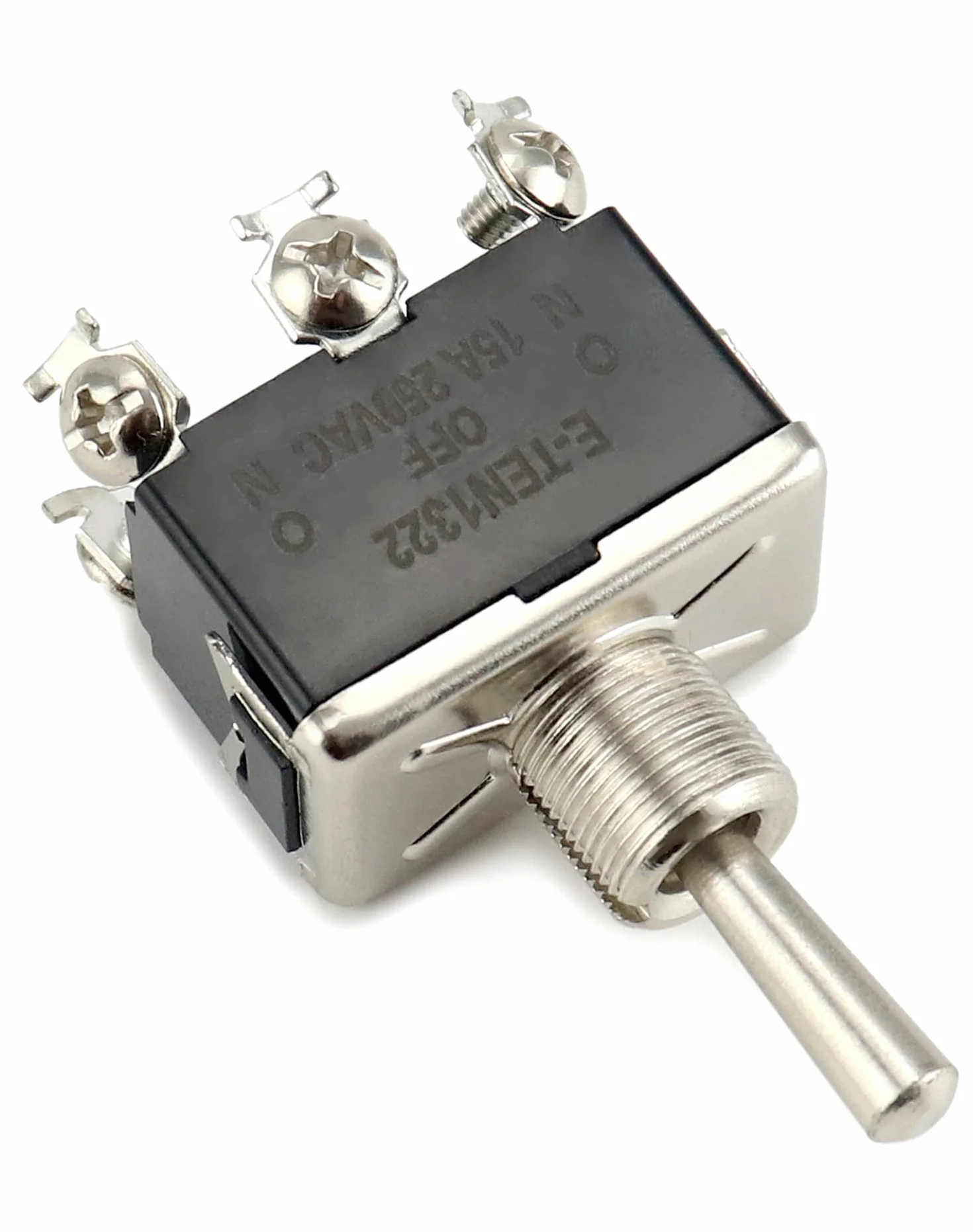 QWORK® Przełącznik dwustabilny, AC380V 15A / AC250V 10A 3 pozycja 6 Terminal ON-Off-ON Przełącznik kołyskowy z czarną wodoodporną osłoną, 3 szt.