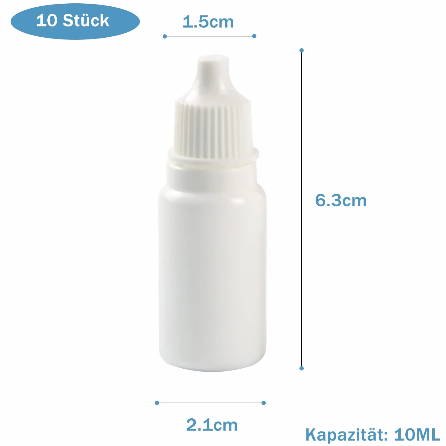 LATRAT 10 sztuk butelek z kroplomierzem, 10 ml, z lejkiem, pipetą transferową, butelka do oczu, buteleczki z kroplomierzem, białe 10 ml