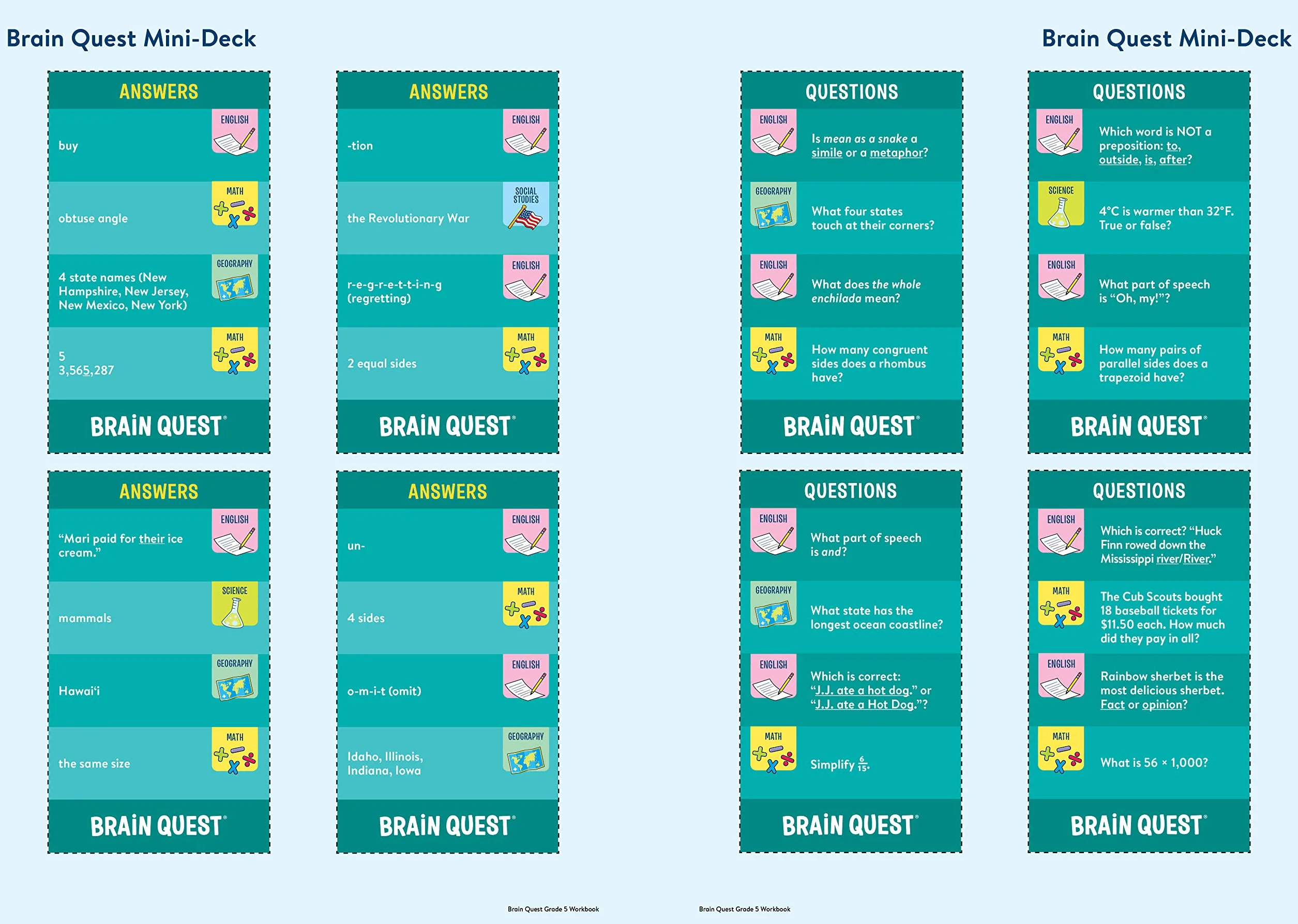 Brain Quest Workbook: 5th Grade Revised Edition
