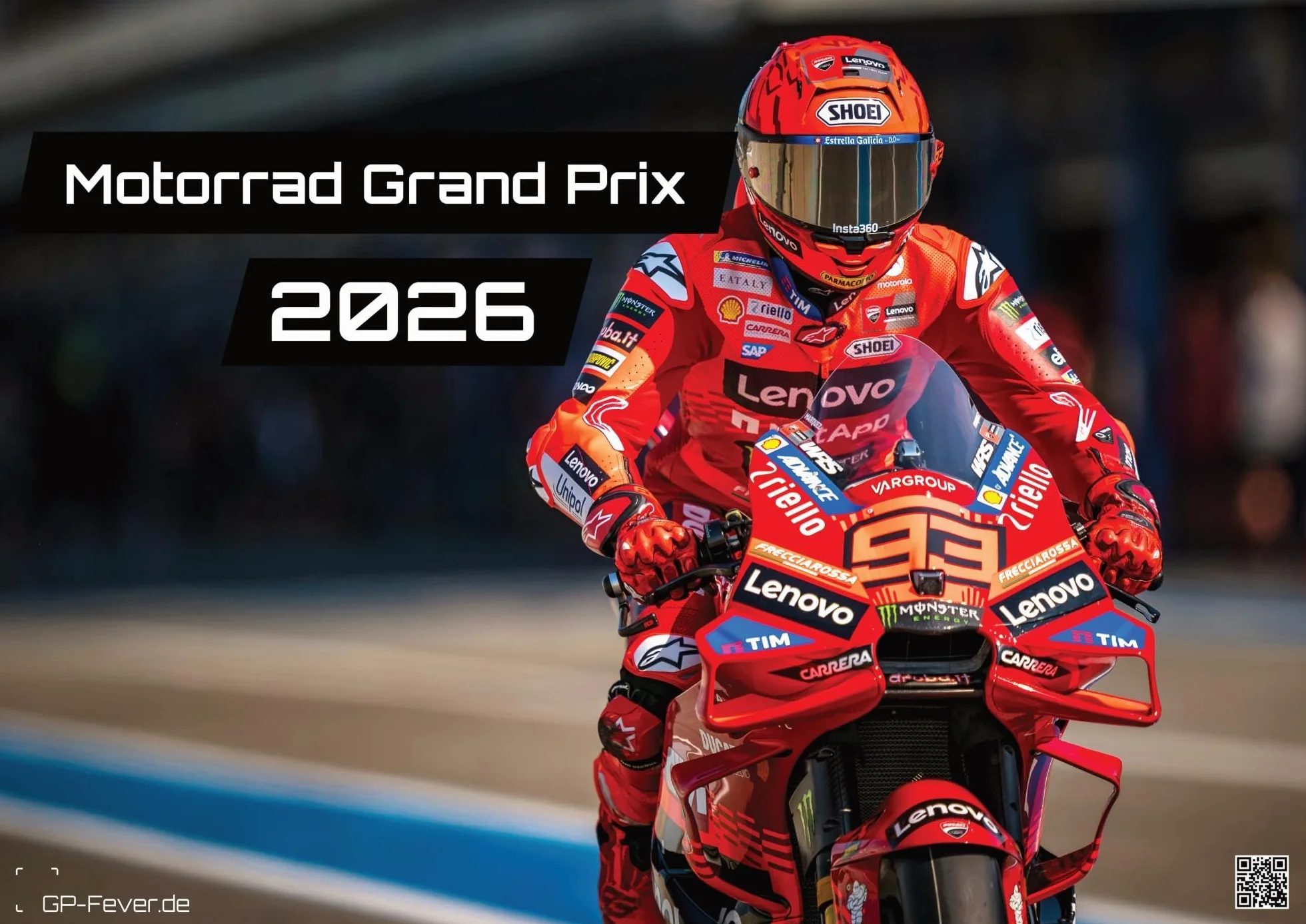 MotoGP Kalender 2026 DIN A3 Motorrad Grand Prix Wandkalender 42x30 cm