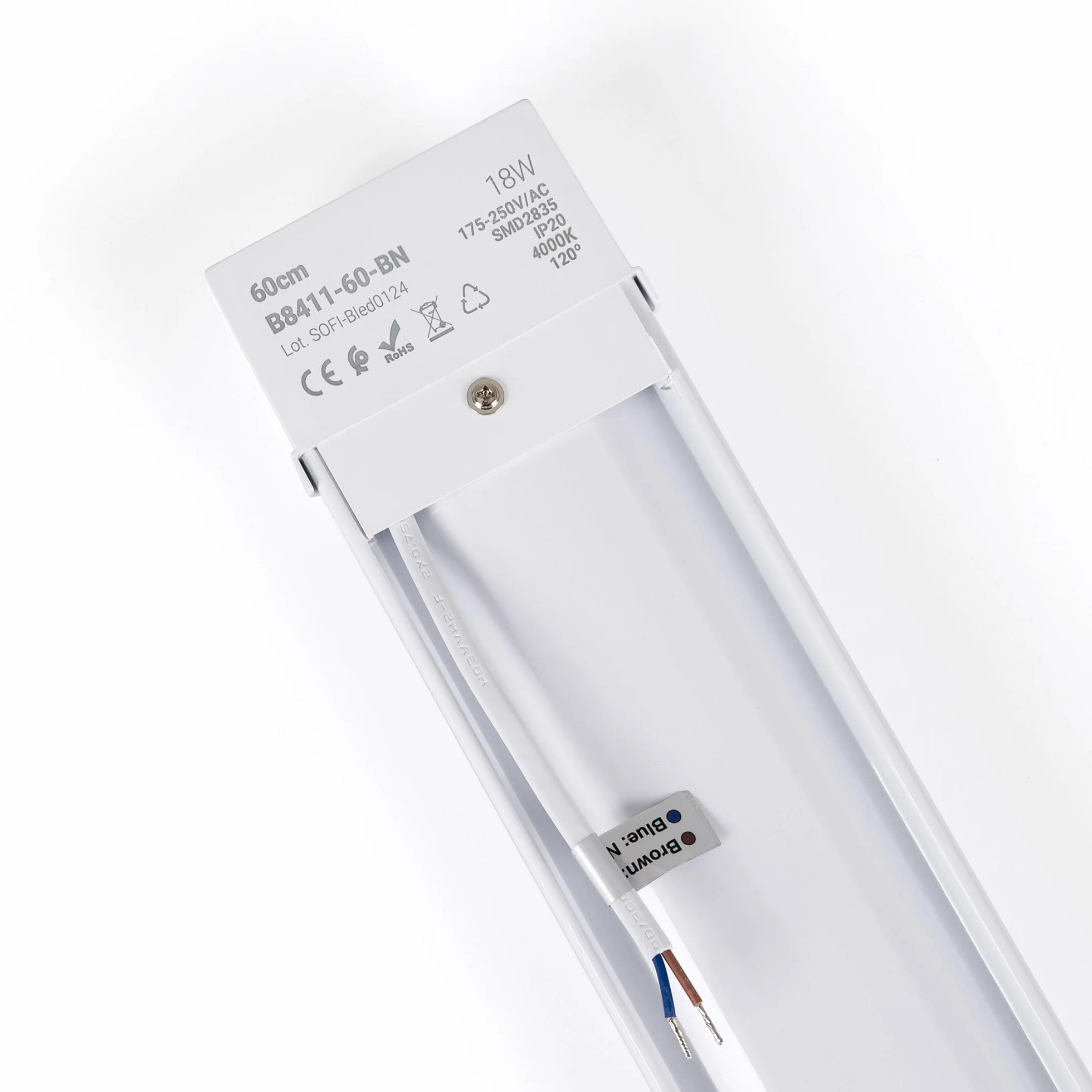 BARCELONA LED wyświetlacz LED o dużej mocy, 18 W, 60 cm, IP20, 4000 K, neutralne światło, do pomieszczeń komercyjnych, biur, supermarketów, parkingów