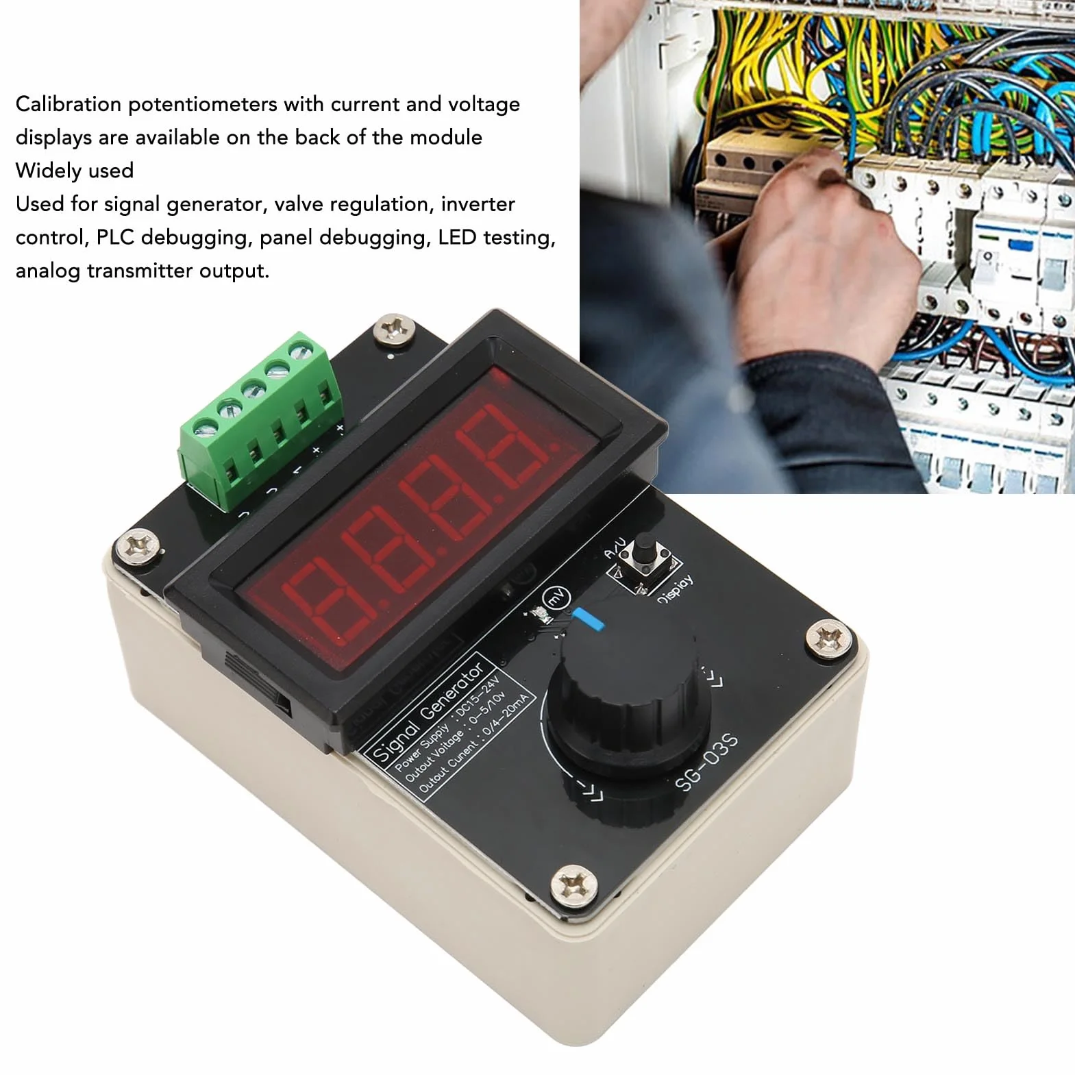 Regulowany Generator Sygnału 4-20mA, Analogowy Symulator Napięcia Prądu z Wyświetlaczem 0-10V/0-22mA